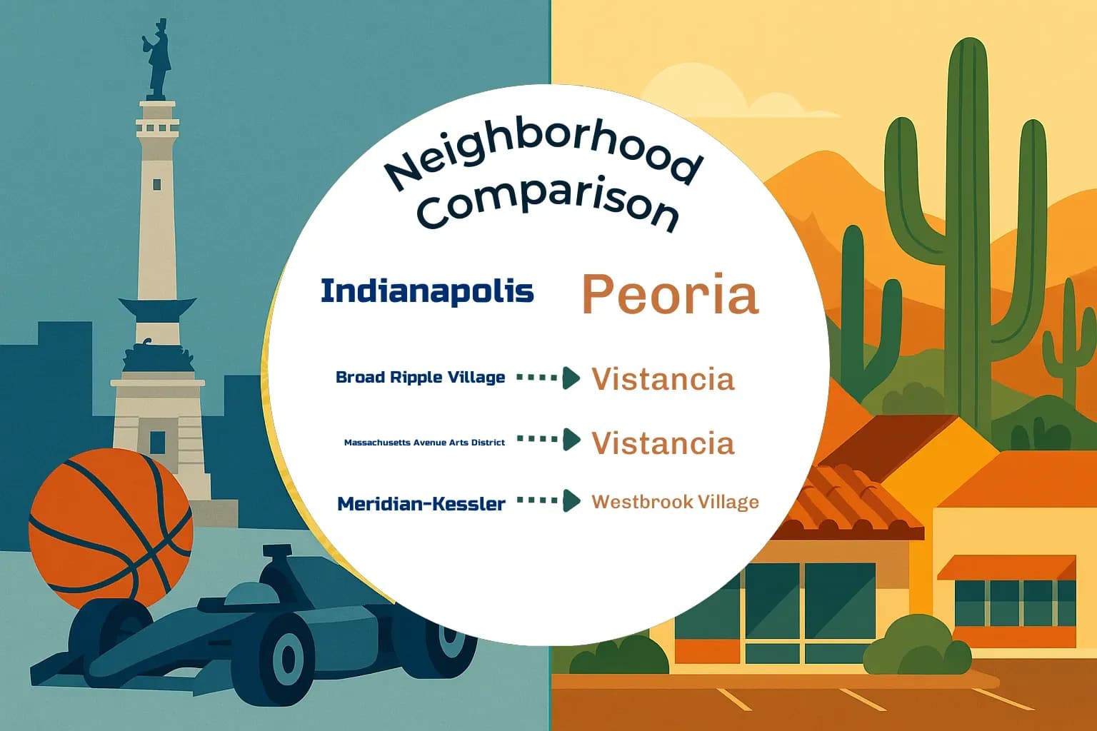 Indianapolis vs Peoria Neighborhood Comparison