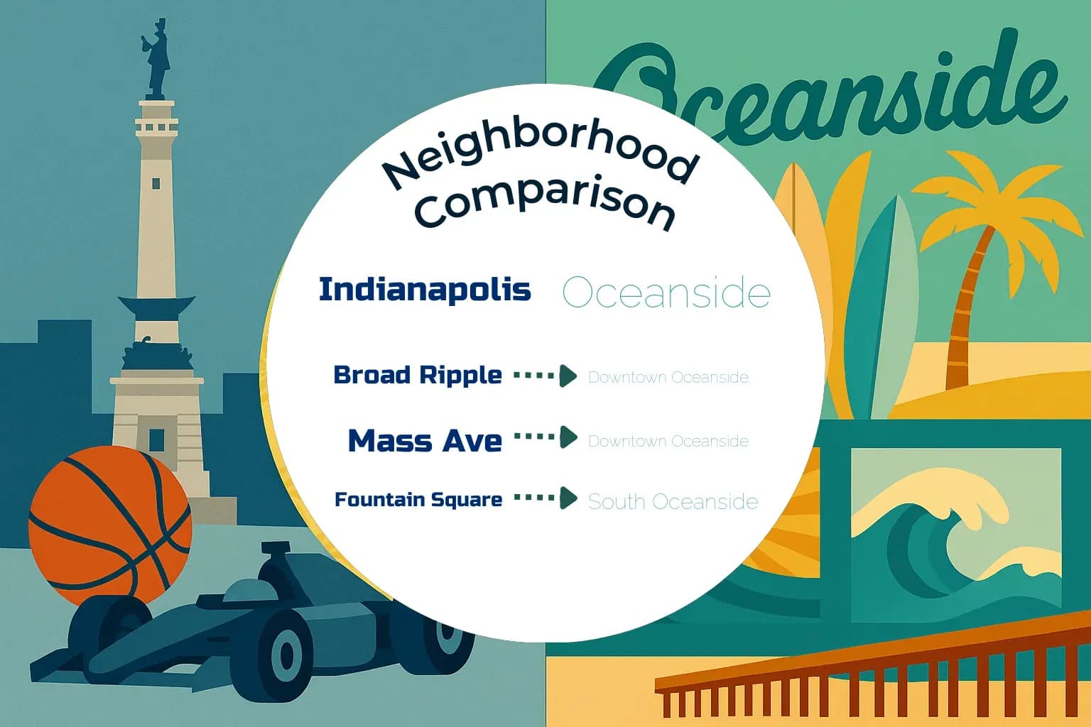 Indianapolis vs Oceanside Neighborhood Comparison