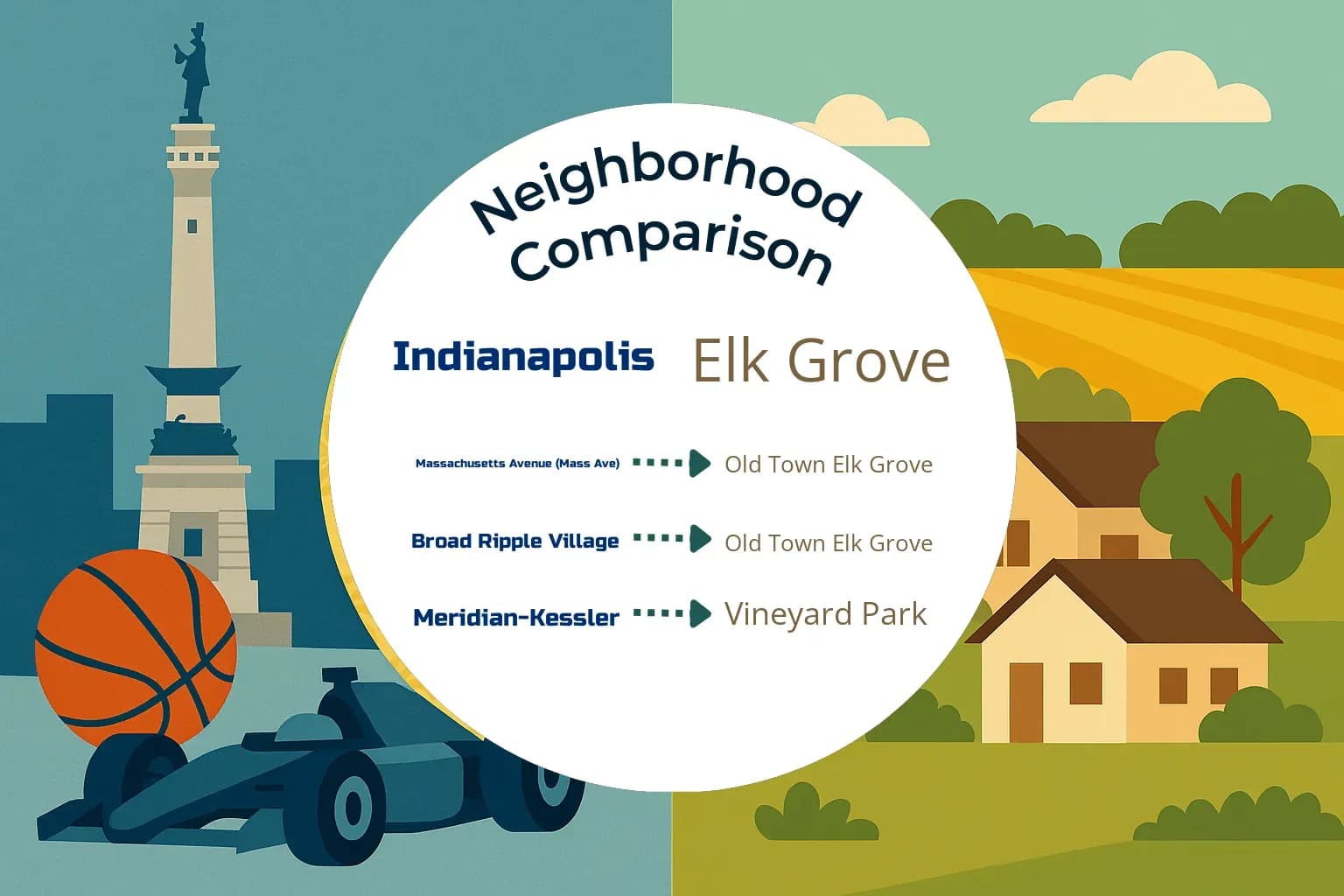 Indianapolis vs Elk Grove Neighborhood Comparison