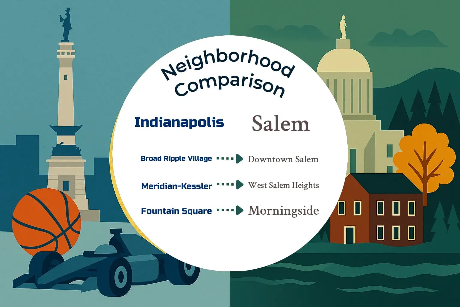 Indianapolis vs Salem Neighborhood Comparison