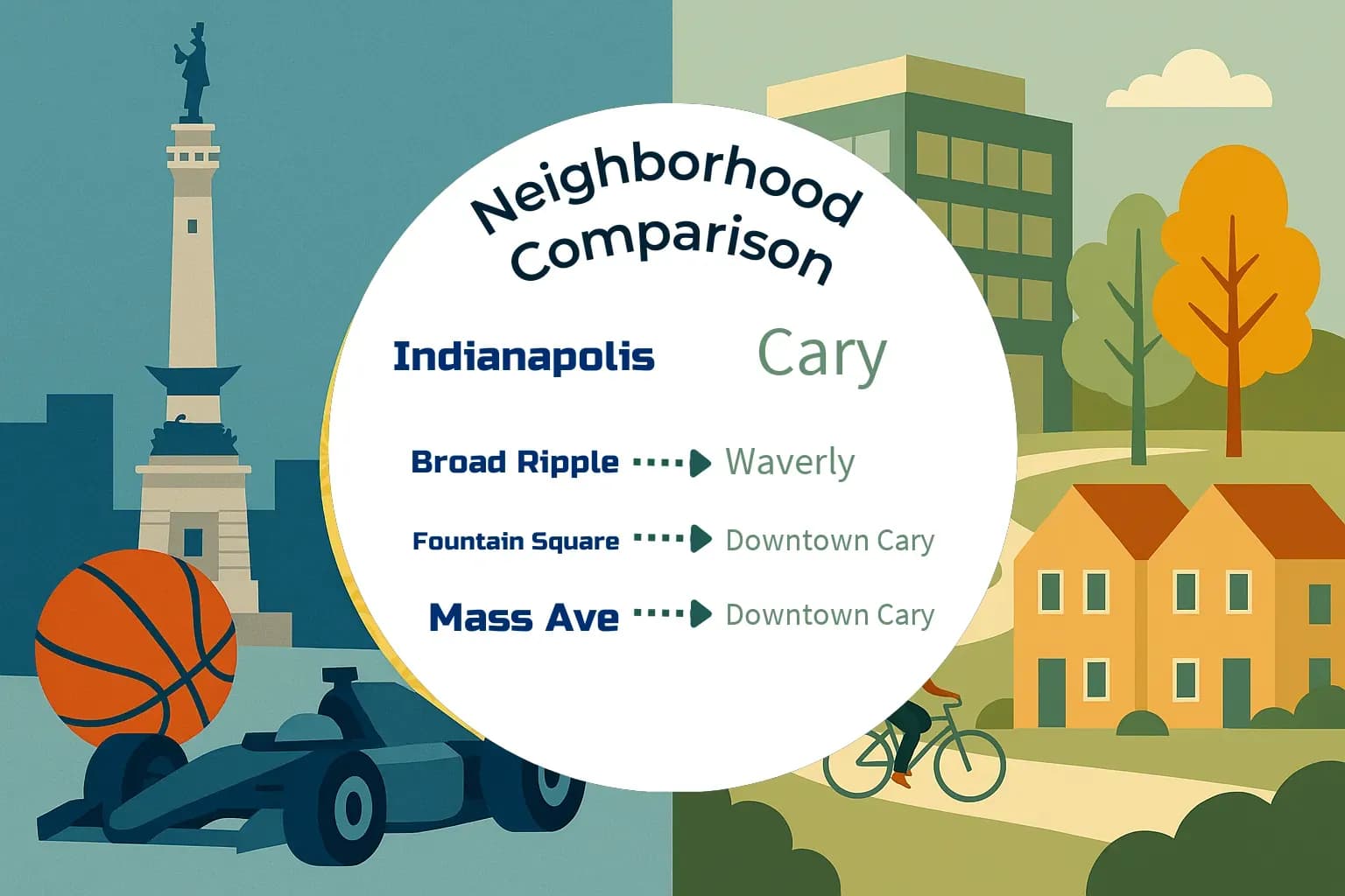 Indianapolis vs Cary Neighborhood Comparison