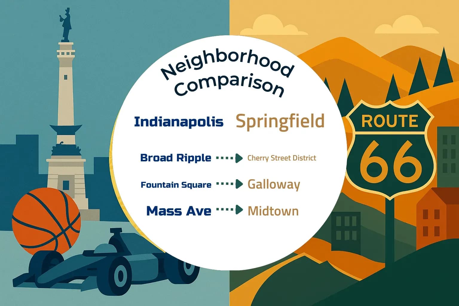 Indianapolis vs Springfield Neighborhood Comparison