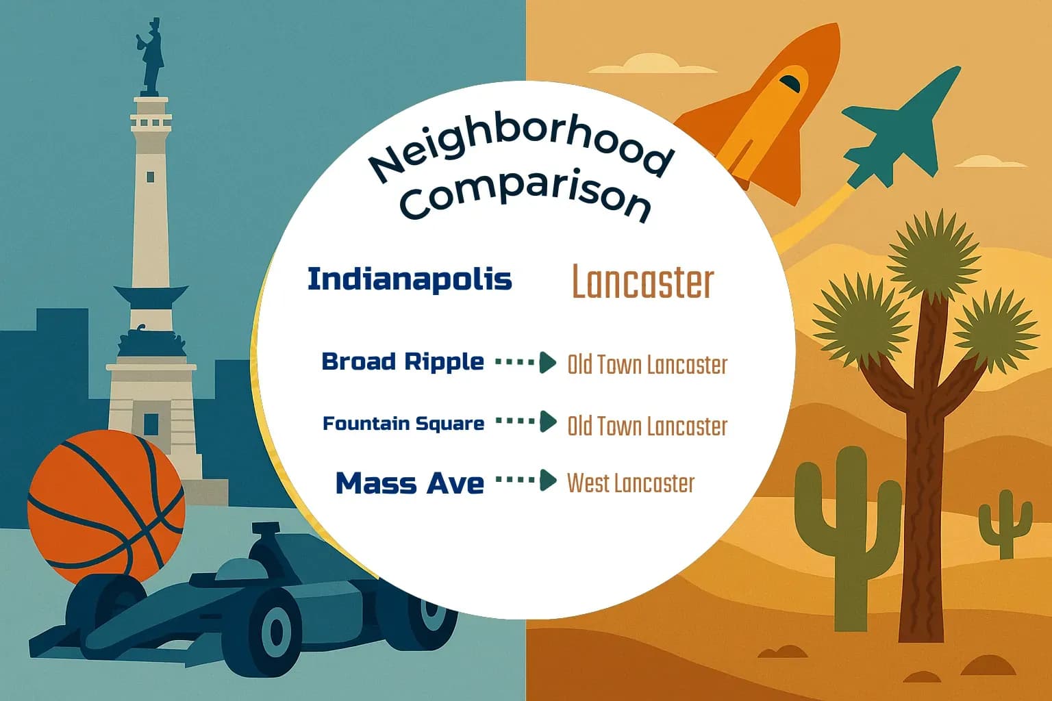 Indianapolis vs Lancaster Neighborhood Comparison