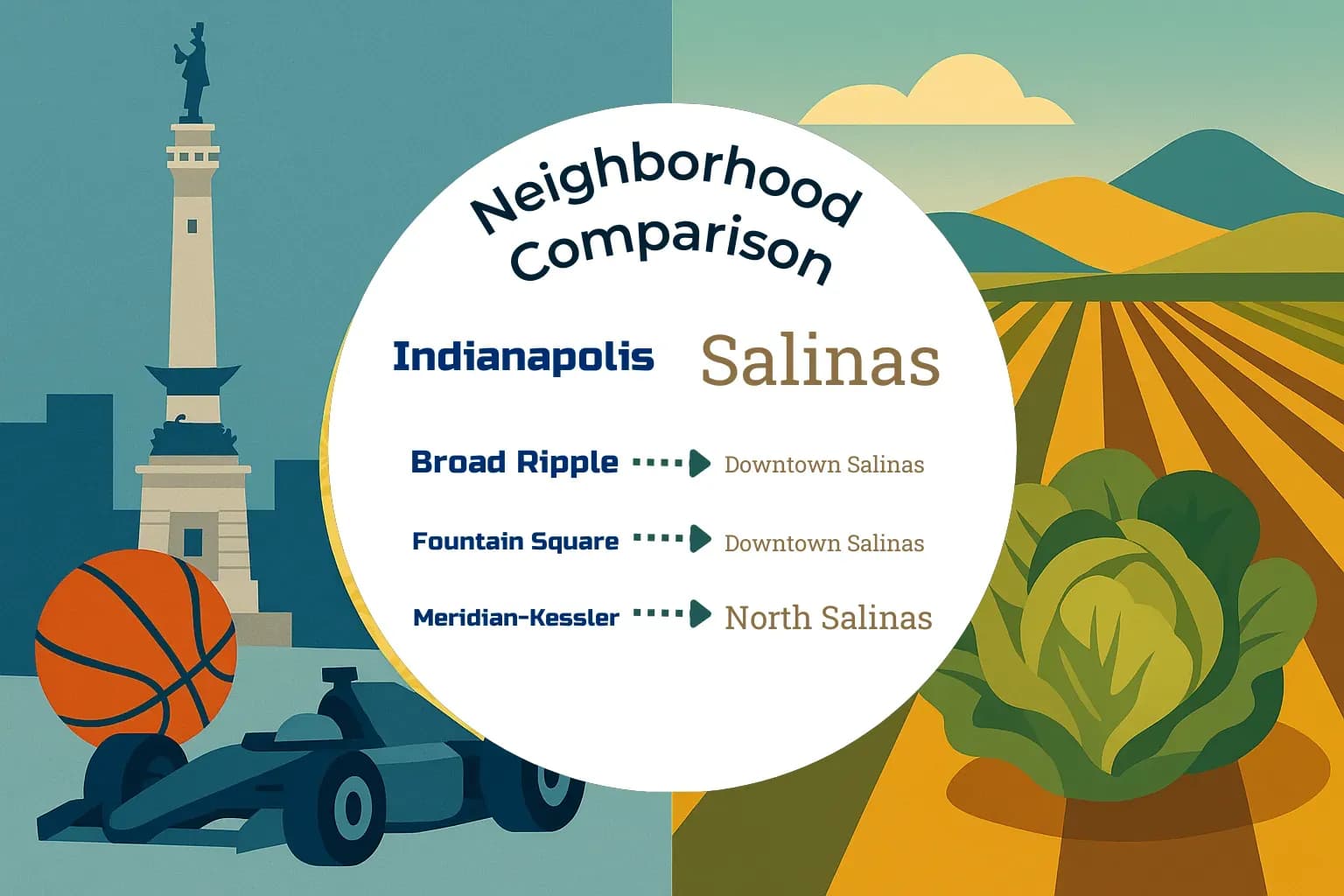 Indianapolis vs Salinas Neighborhood Comparison