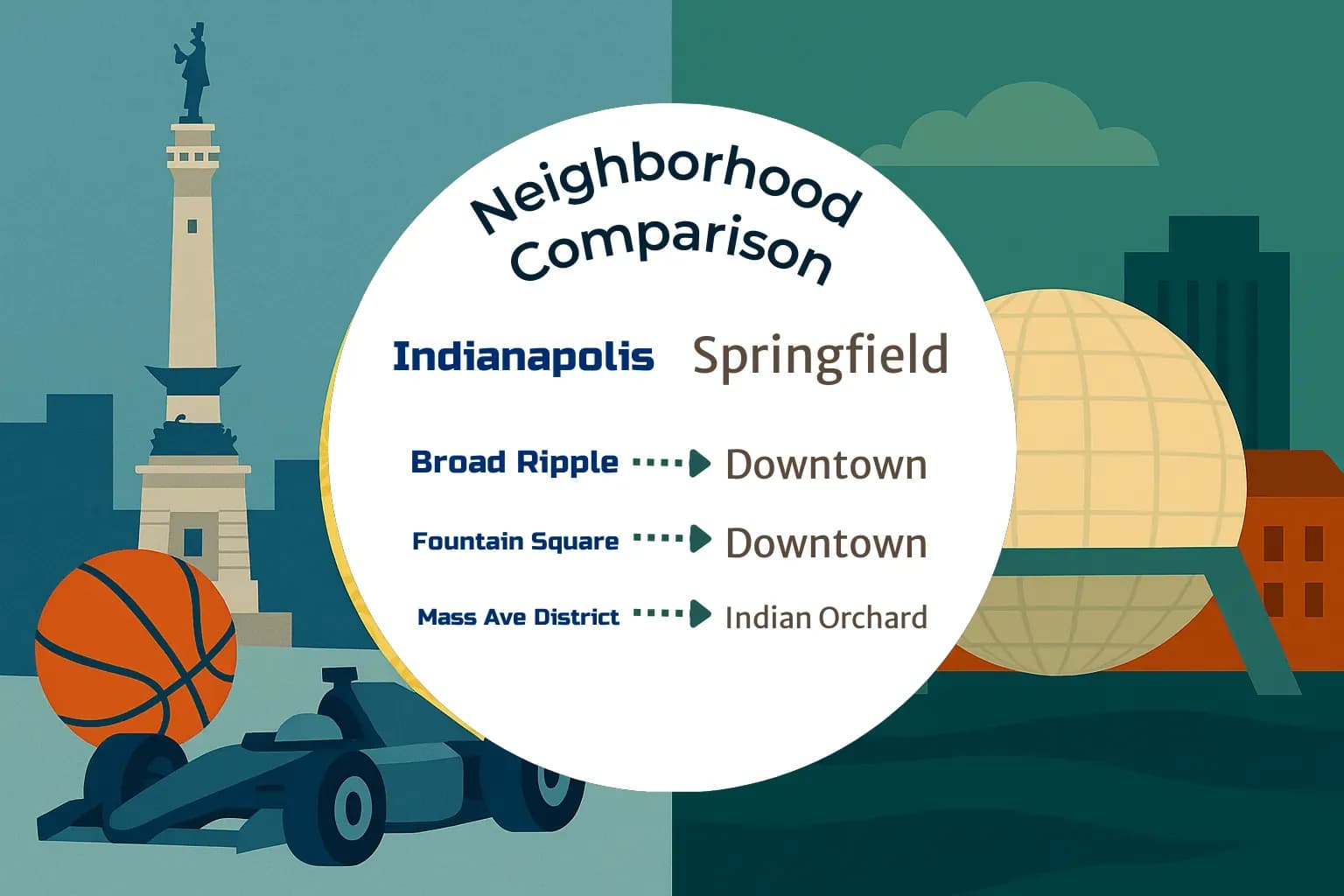 Indianapolis vs Springfield Neighborhood Comparison