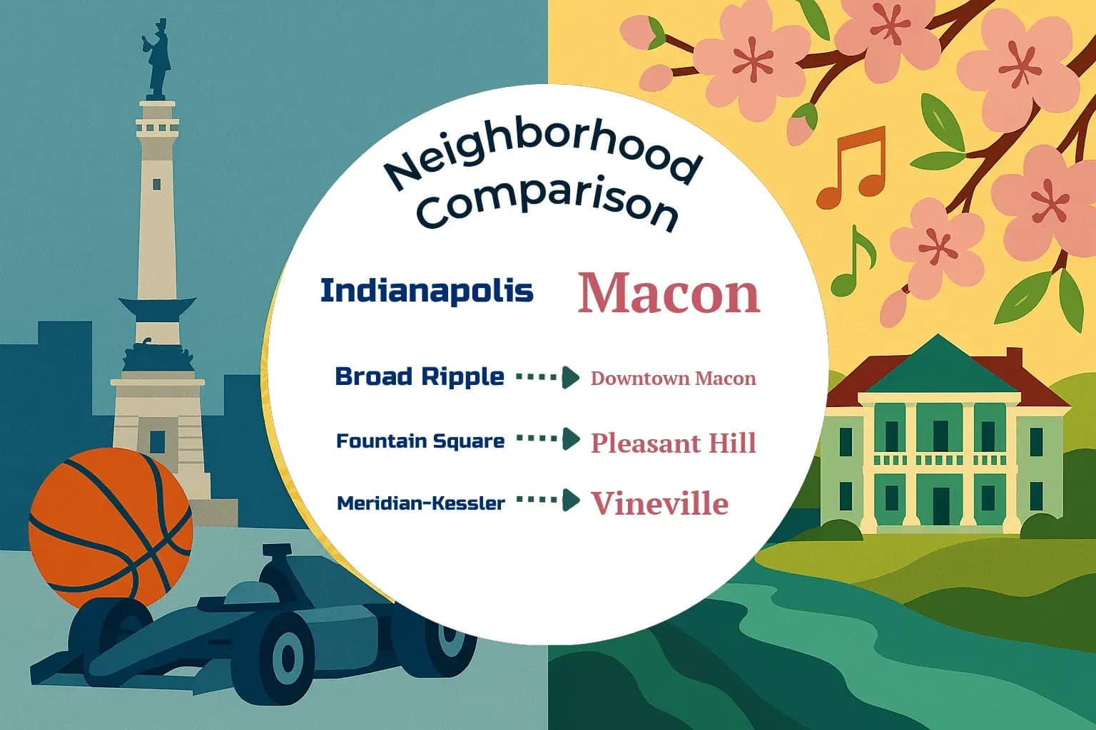 Indianapolis vs Macon Neighborhood Comparison