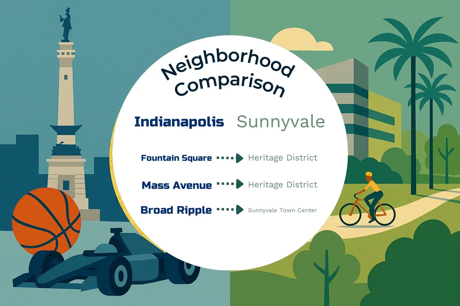 Indianapolis vs Sunnyvale Neighborhood Comparison