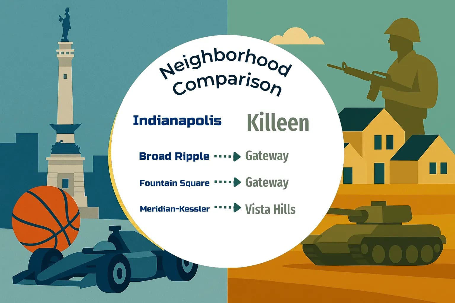 Indianapolis vs Killeen Neighborhood Comparison