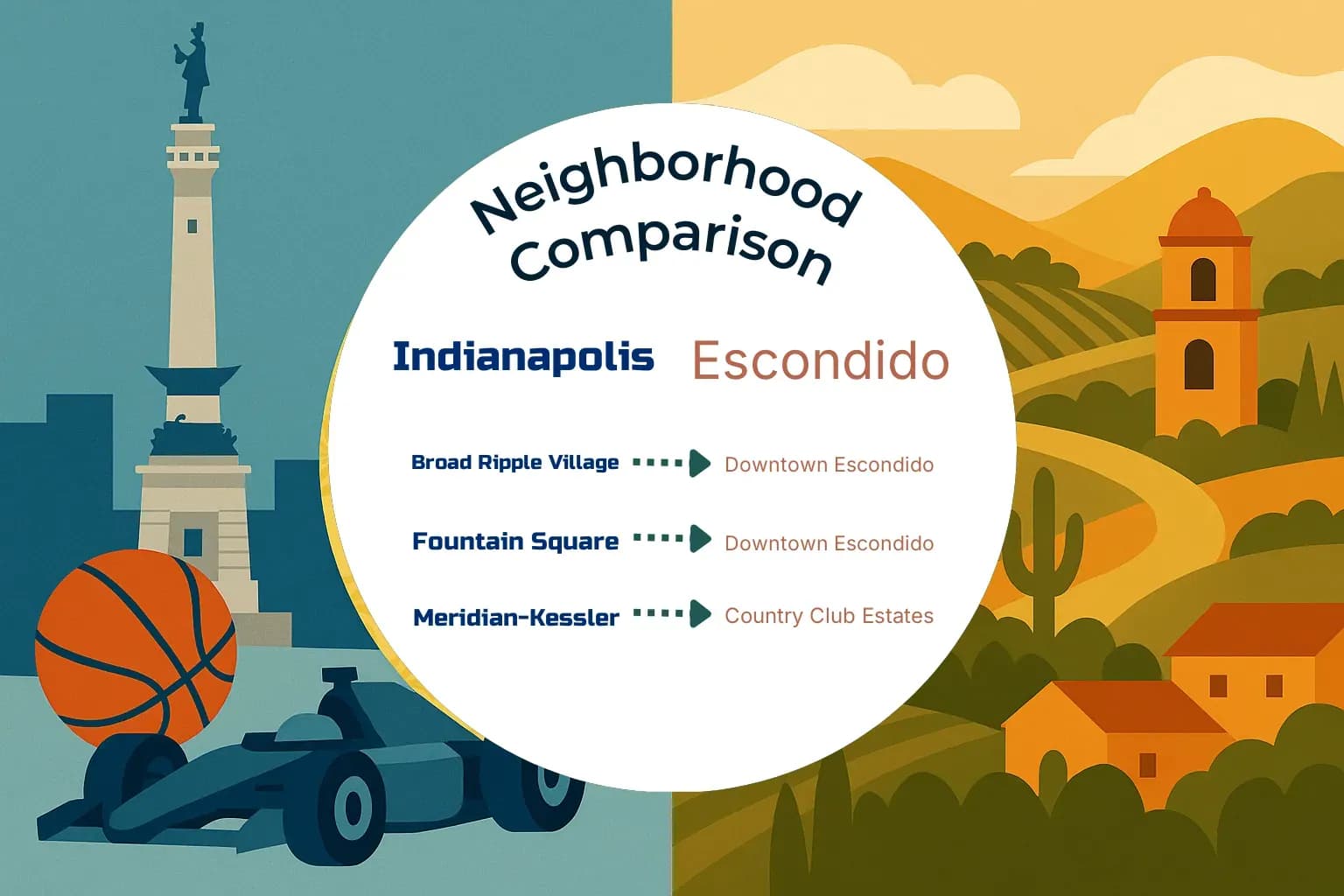 Indianapolis vs Escondido Neighborhood Comparison