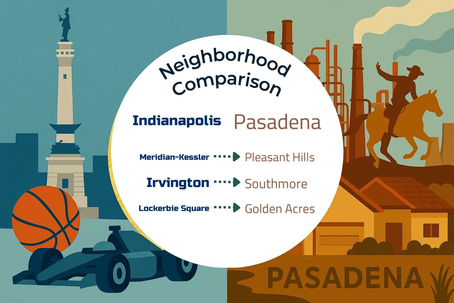 Indianapolis vs Pasadena Neighborhood Comparison