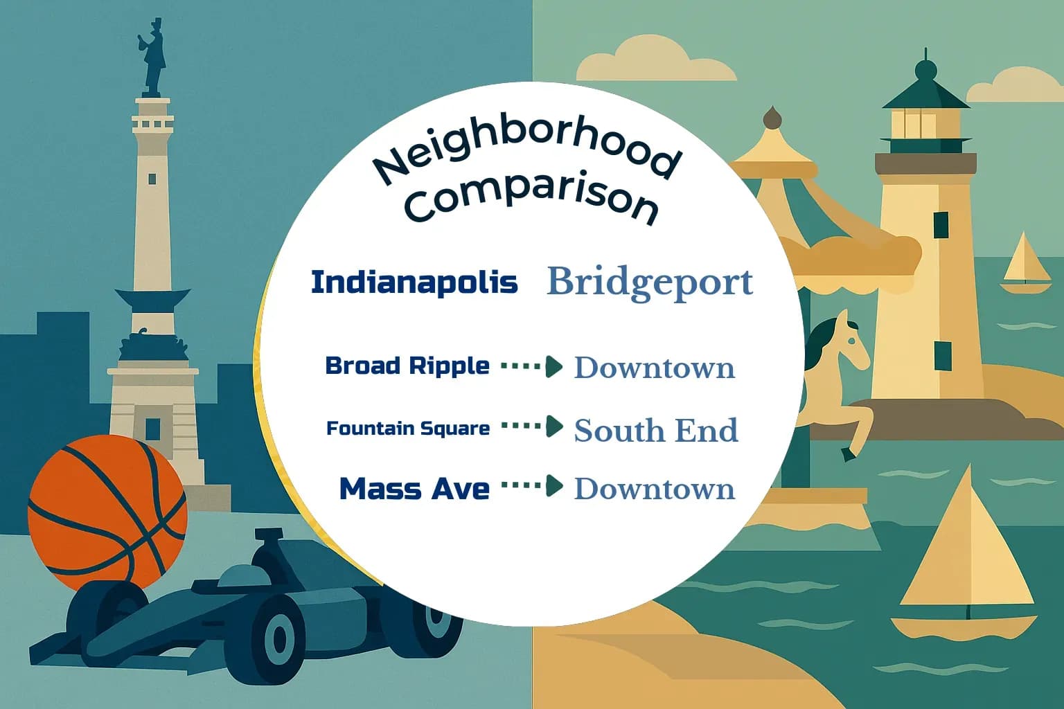 Indianapolis vs Bridgeport Neighborhood Comparison