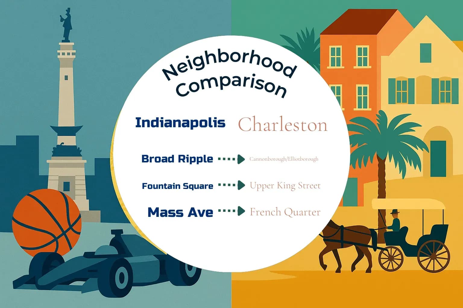 Indianapolis vs Charleston Neighborhood Comparison