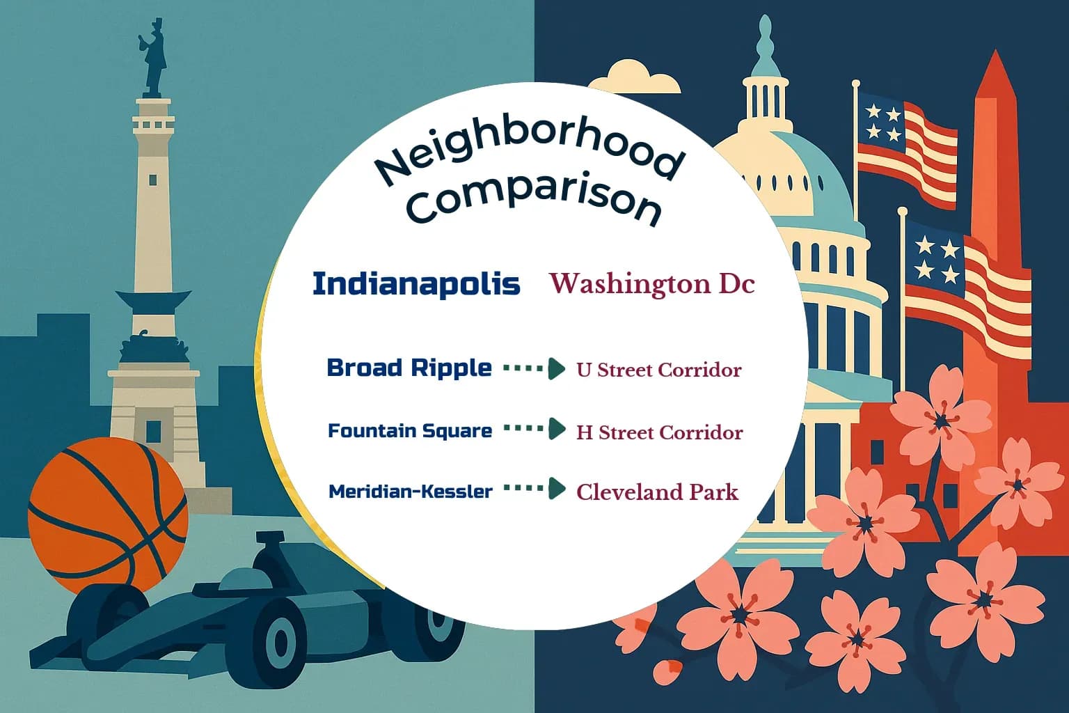 Indianapolis vs Washington DC Neighborhood Comparison