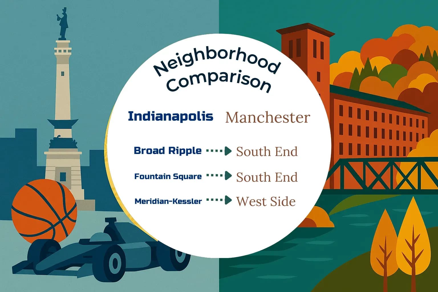 Indianapolis vs Manchester Neighborhood Comparison
