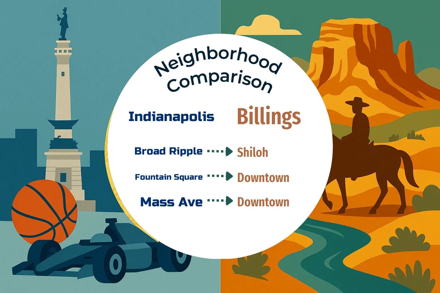 Indianapolis vs Billings Neighborhood Comparison
