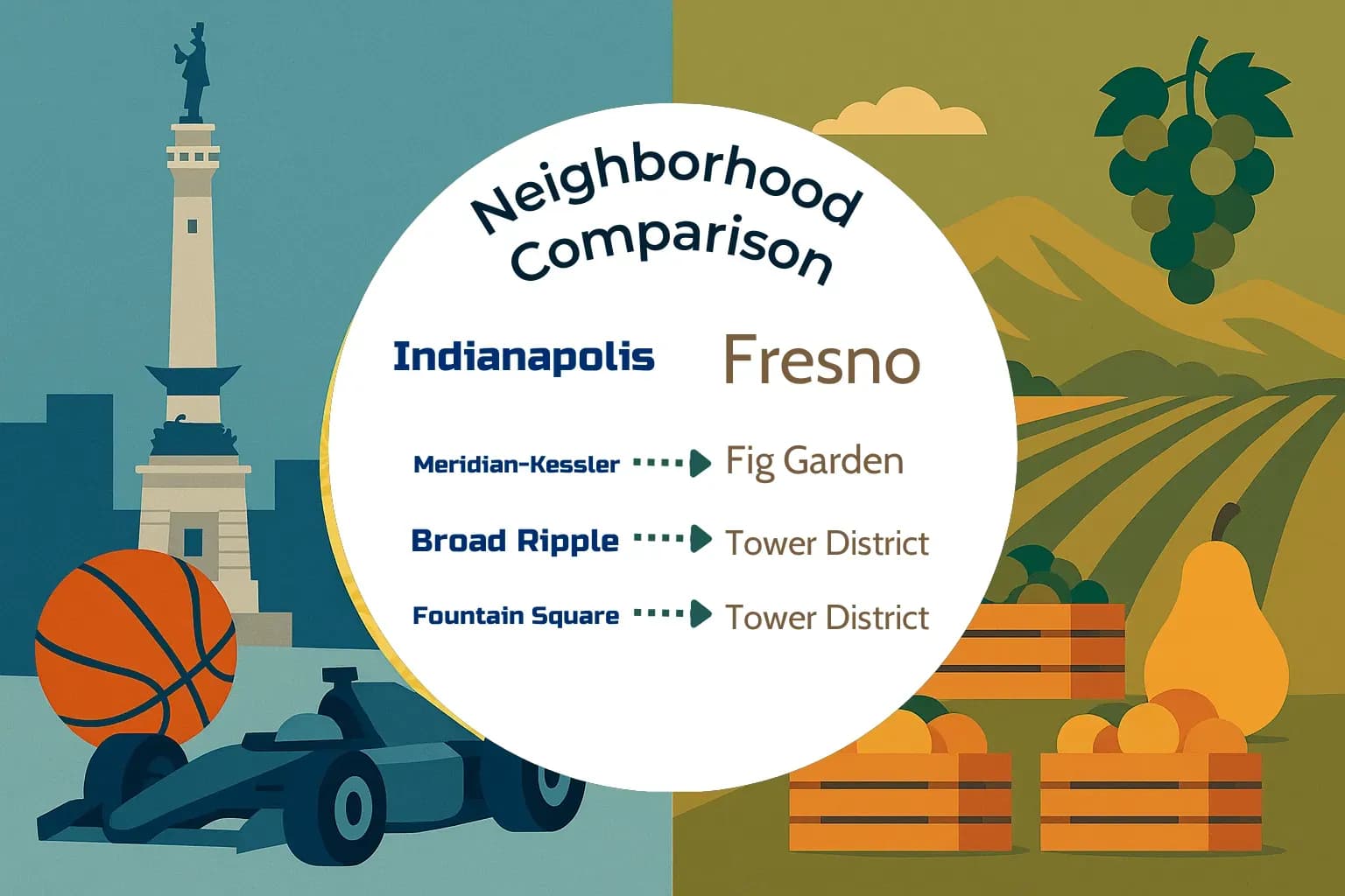 Indianapolis vs Fresno Neighborhood Comparison