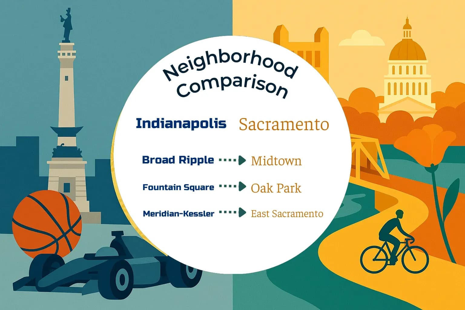 Indianapolis vs Sacramento Neighborhood Comparison