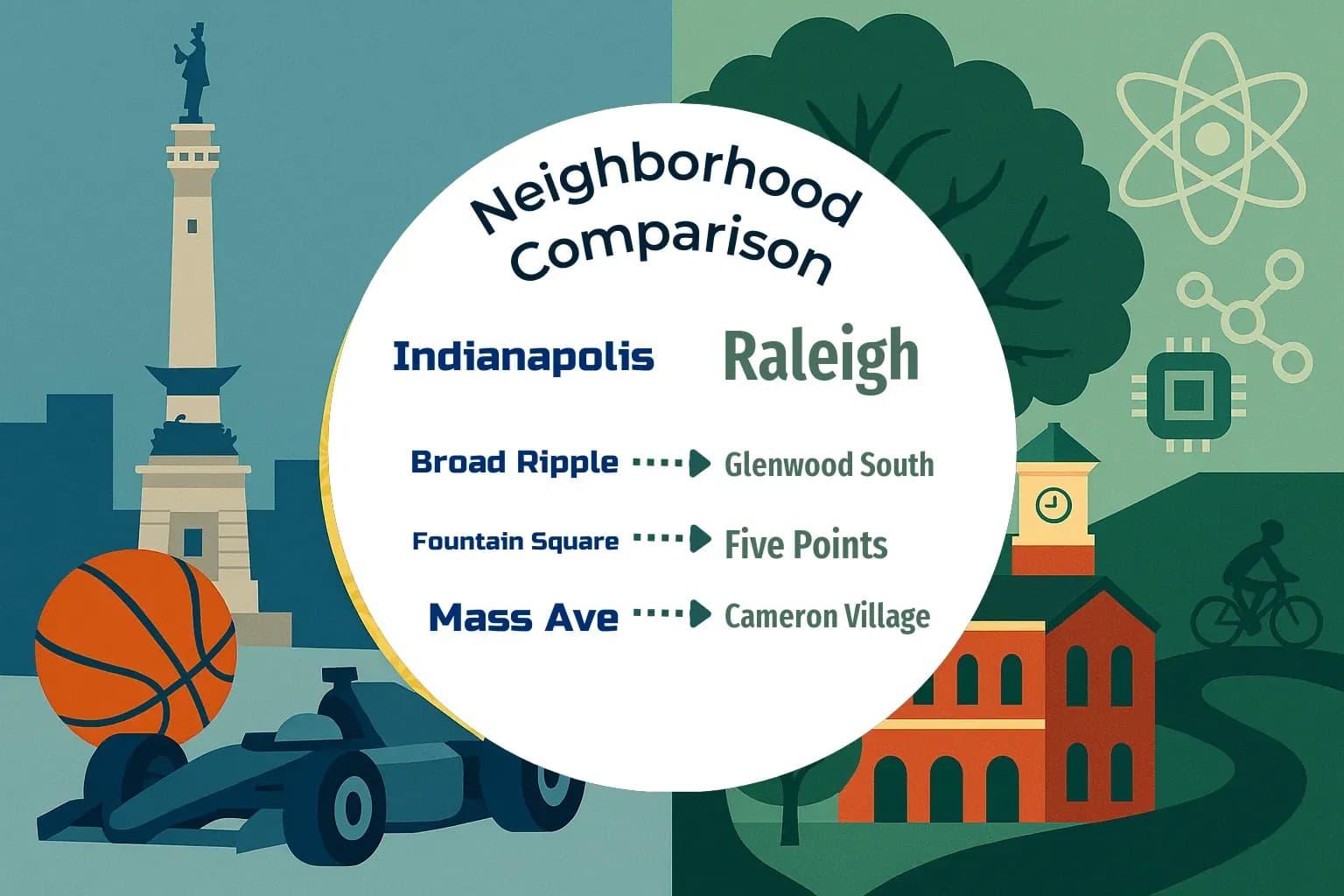 Indianapolis vs Raleigh Neighborhood Comparison