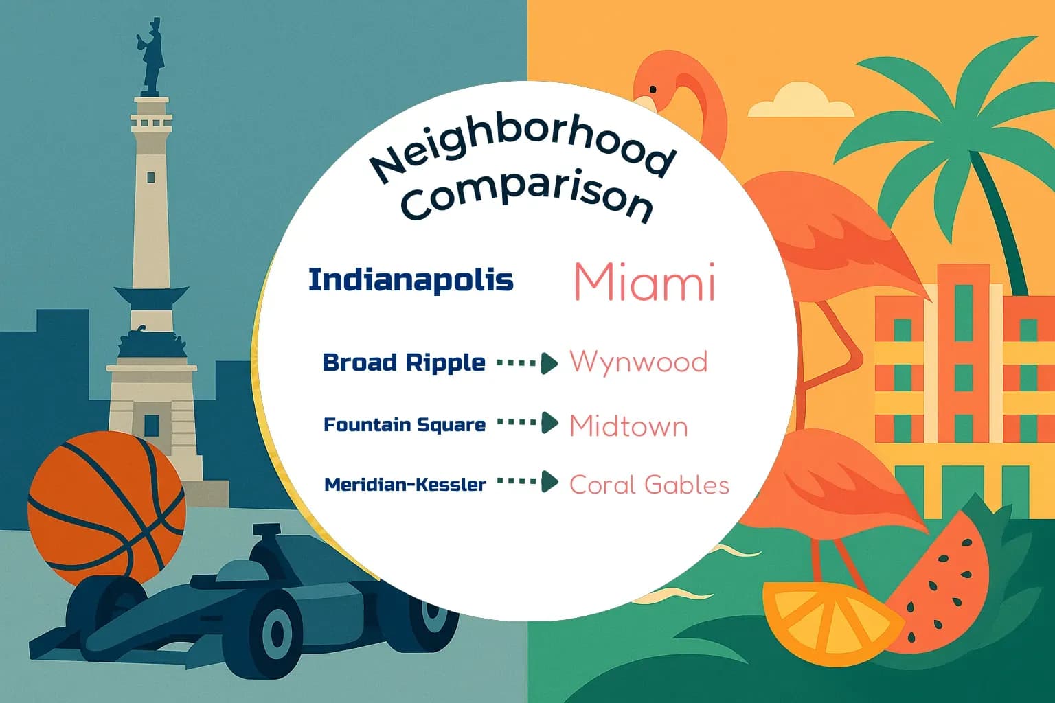 Indianapolis vs Miami Neighborhood Comparison