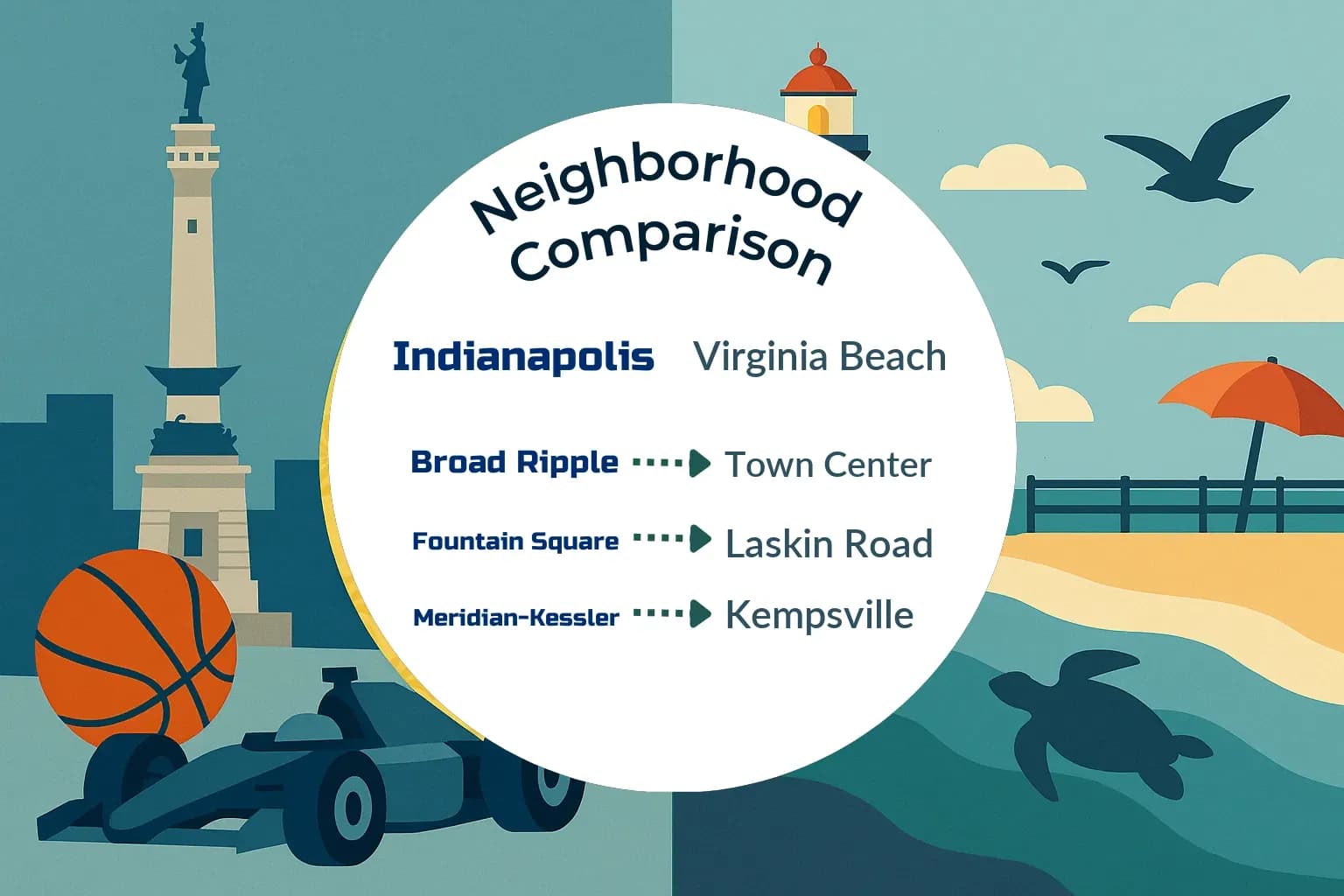 Indianapolis vs Virginia Beach Neighborhood Comparison