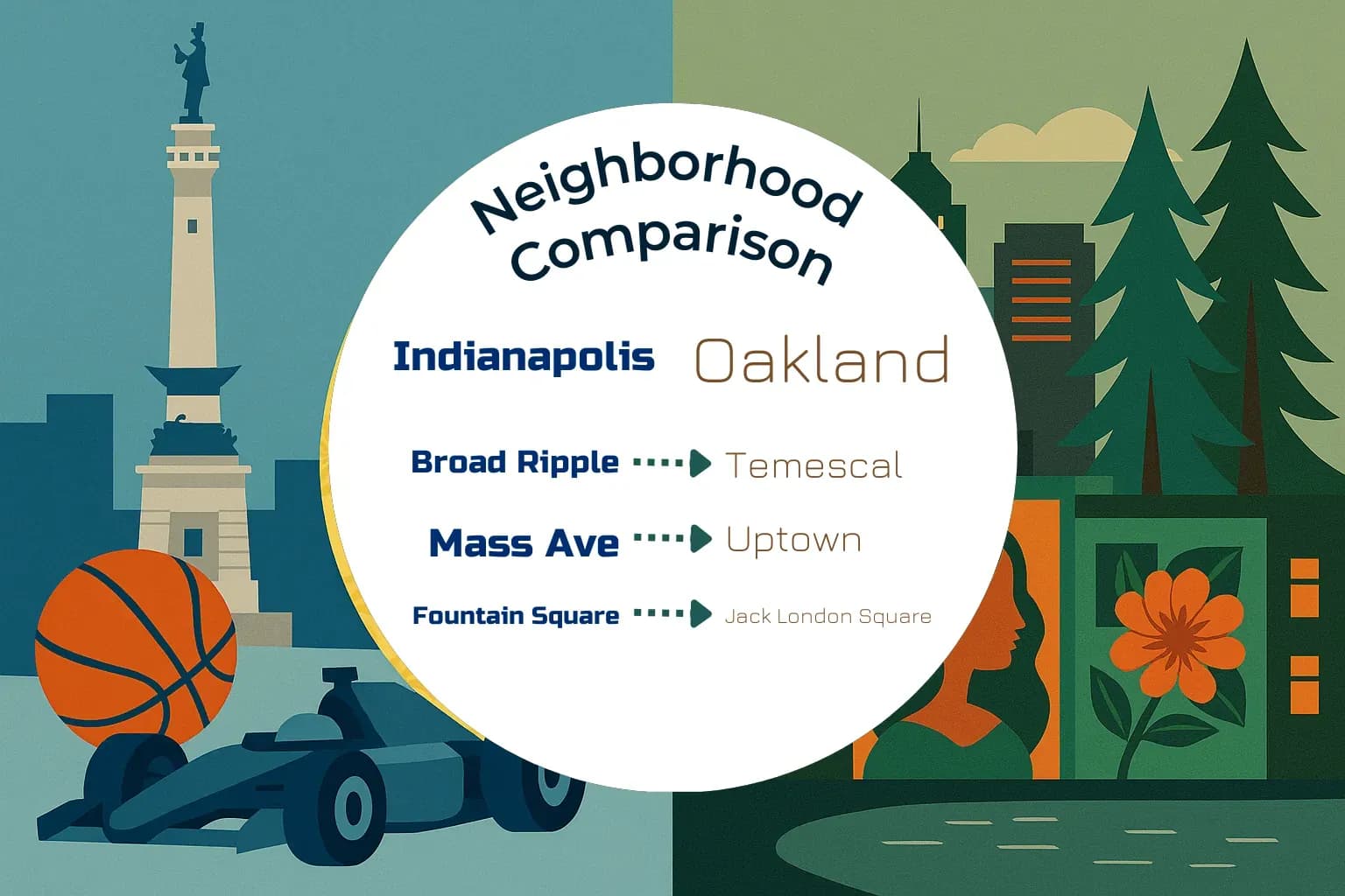 Indianapolis vs Oakland Neighborhood Comparison