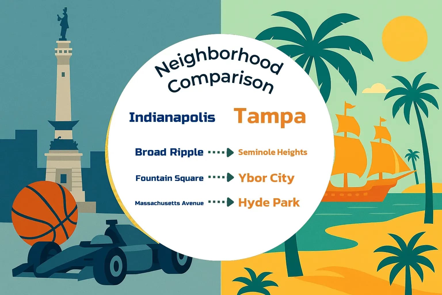 Indianapolis vs Tampa Neighborhood Comparison