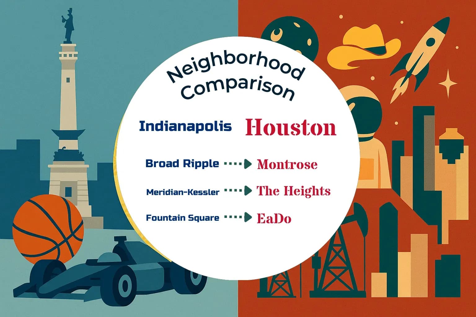 Indianapolis vs Houston Neighborhood Comparison