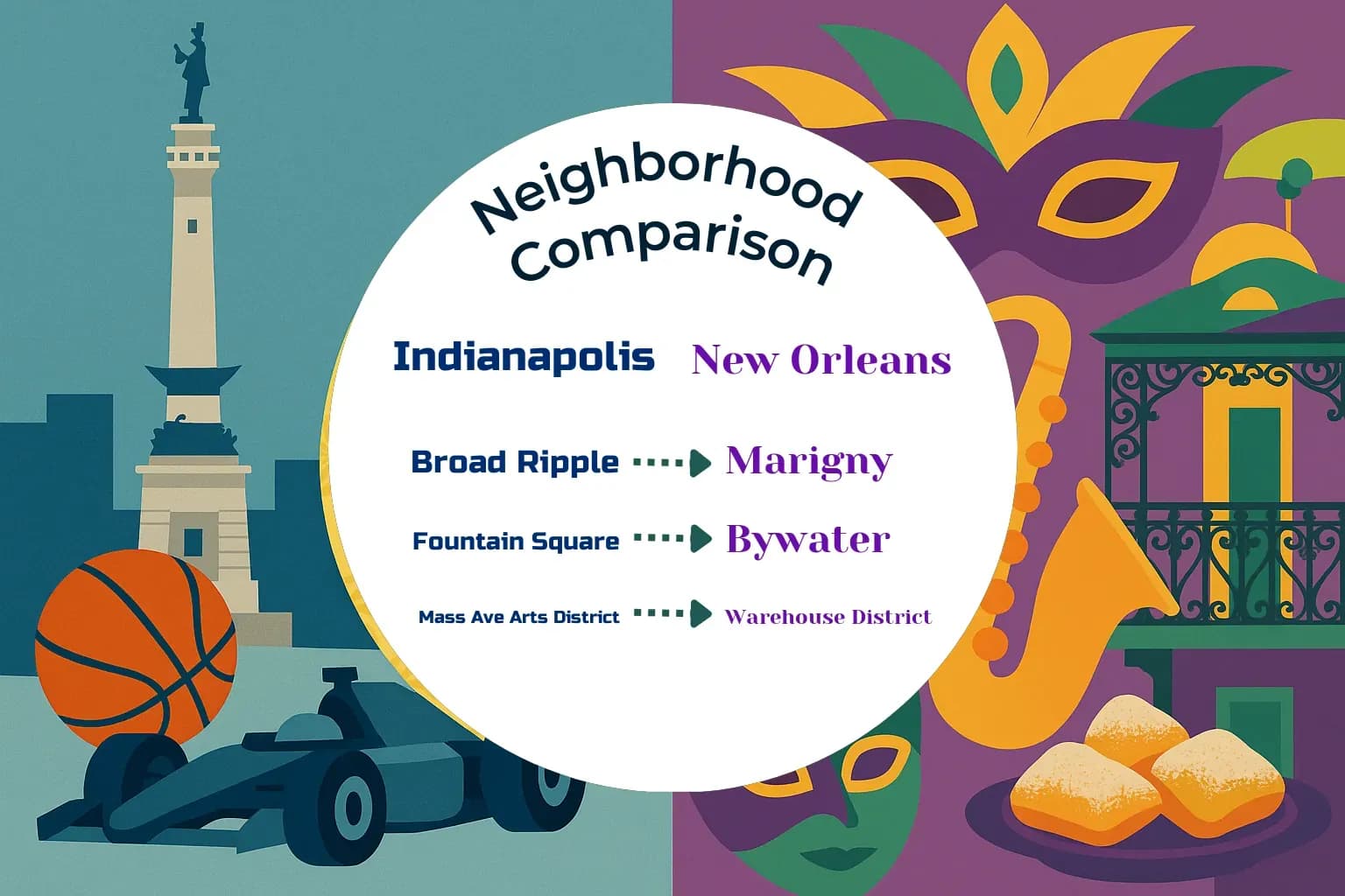 Indianapolis vs New Orleans Neighborhood Comparison