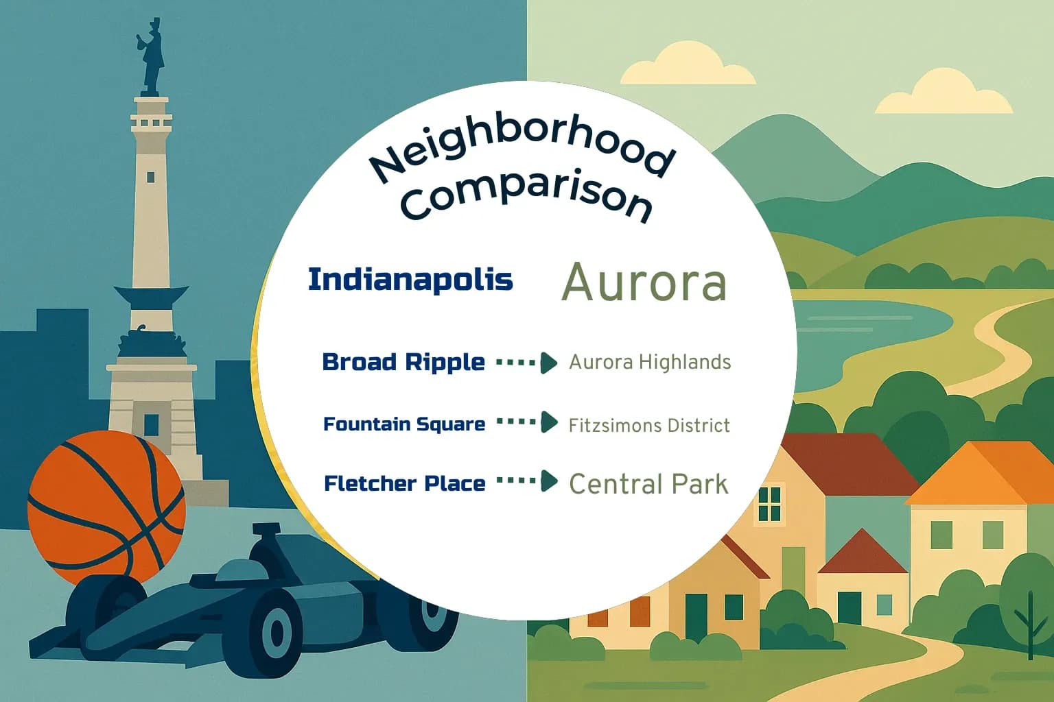 Indianapolis vs Aurora Neighborhood Comparison