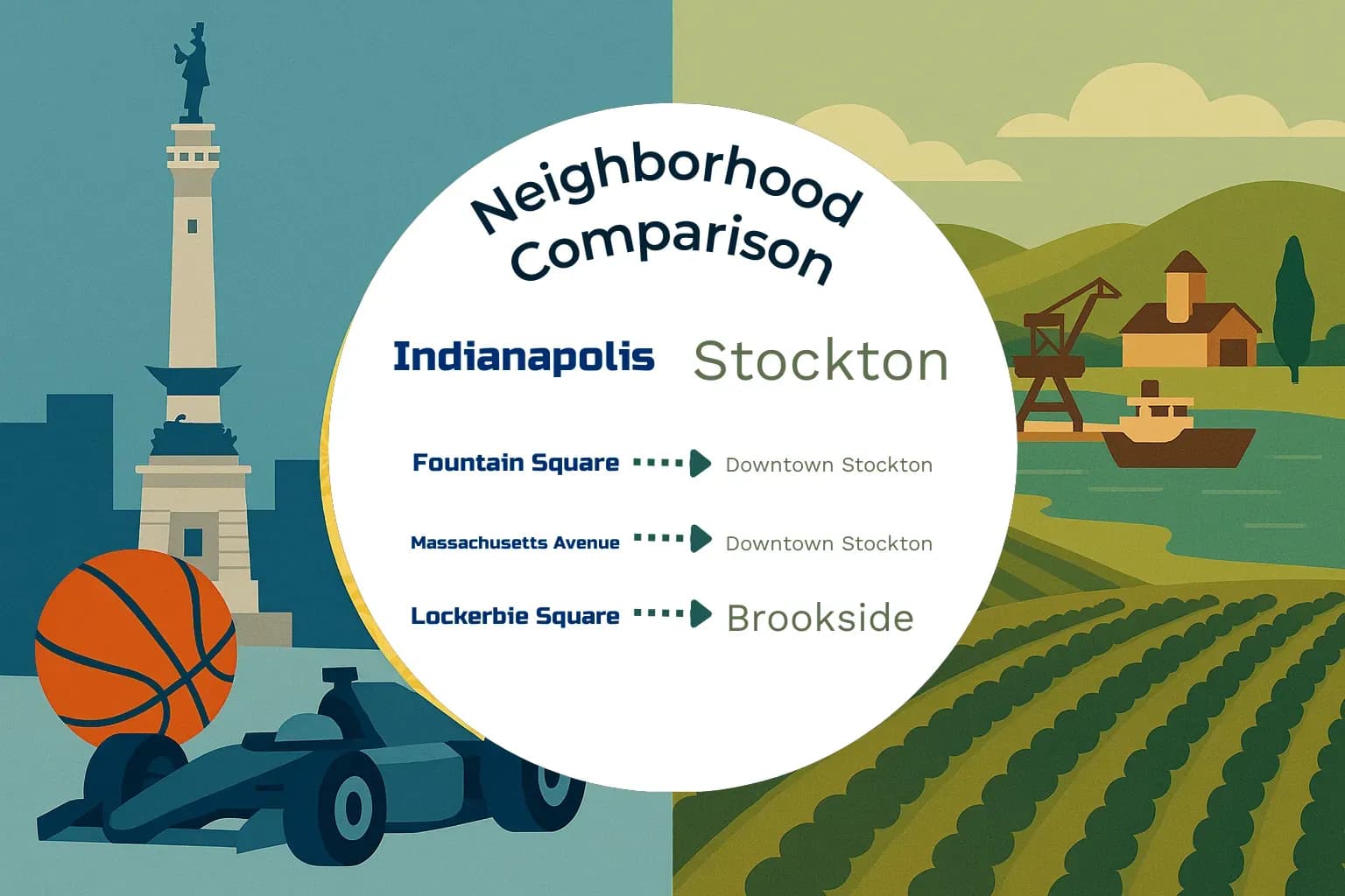 Indianapolis vs Stockton Neighborhood Comparison