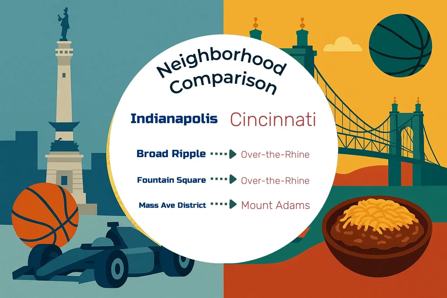 Indianapolis vs Cincinnati Neighborhood Comparison