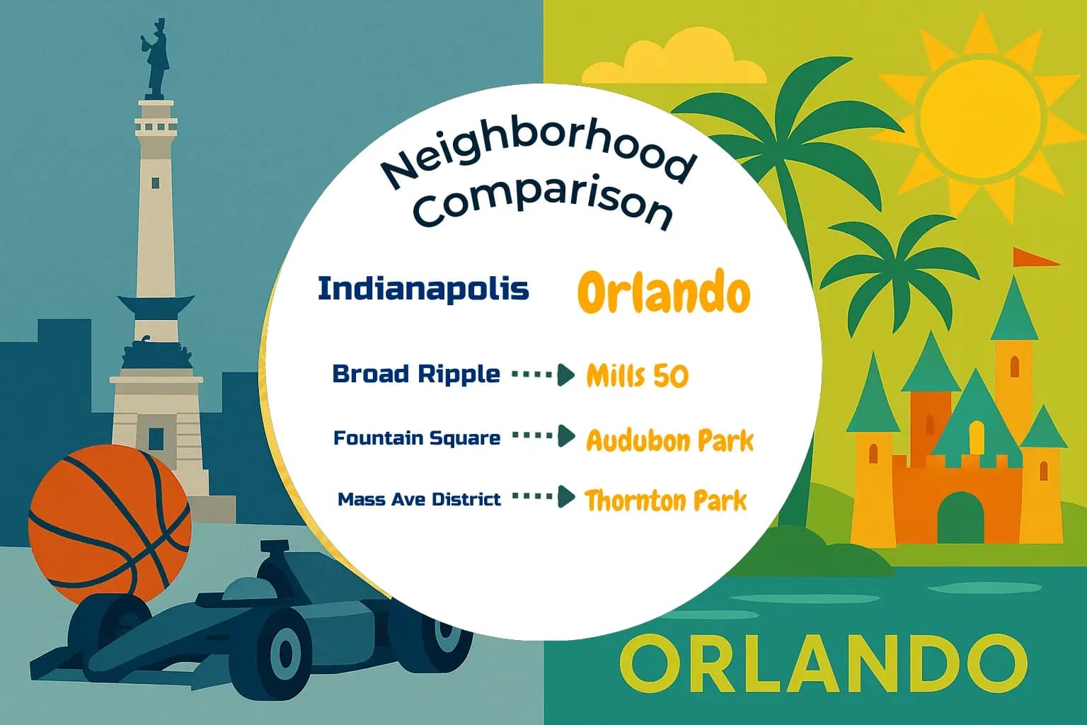 Indianapolis vs Orlando Neighborhood Comparison