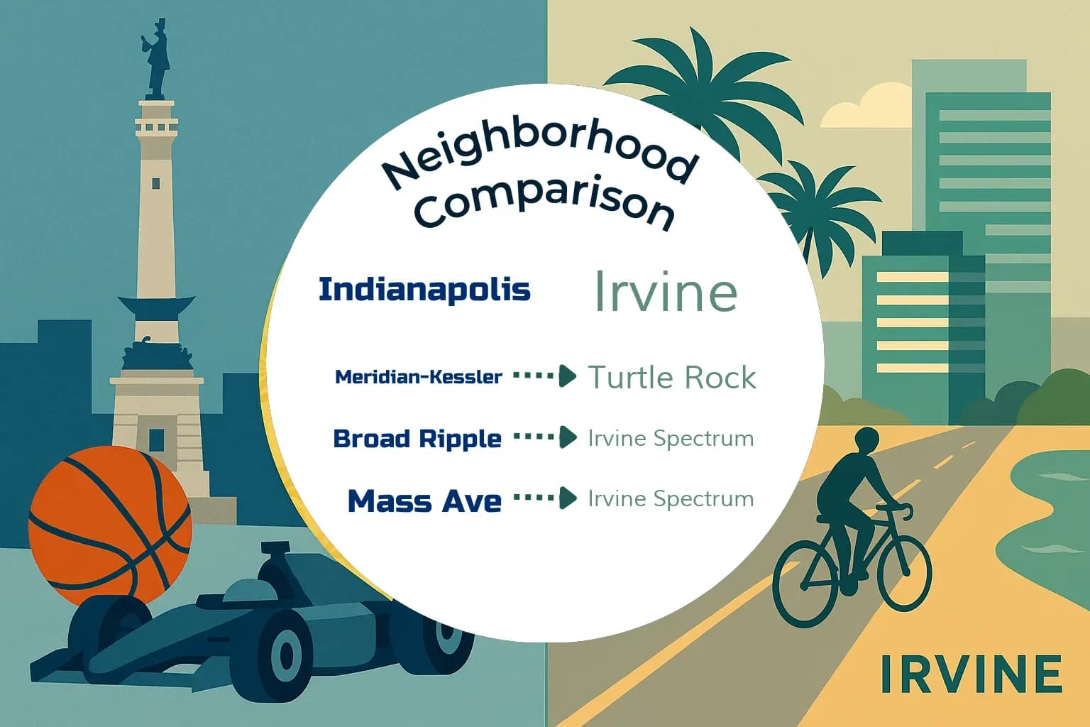 Indianapolis vs Irvine Neighborhood Comparison