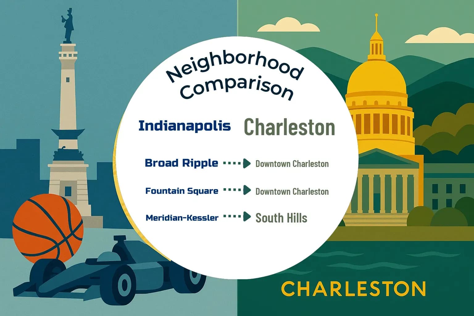 Indianapolis vs Charleston Neighborhood Comparison