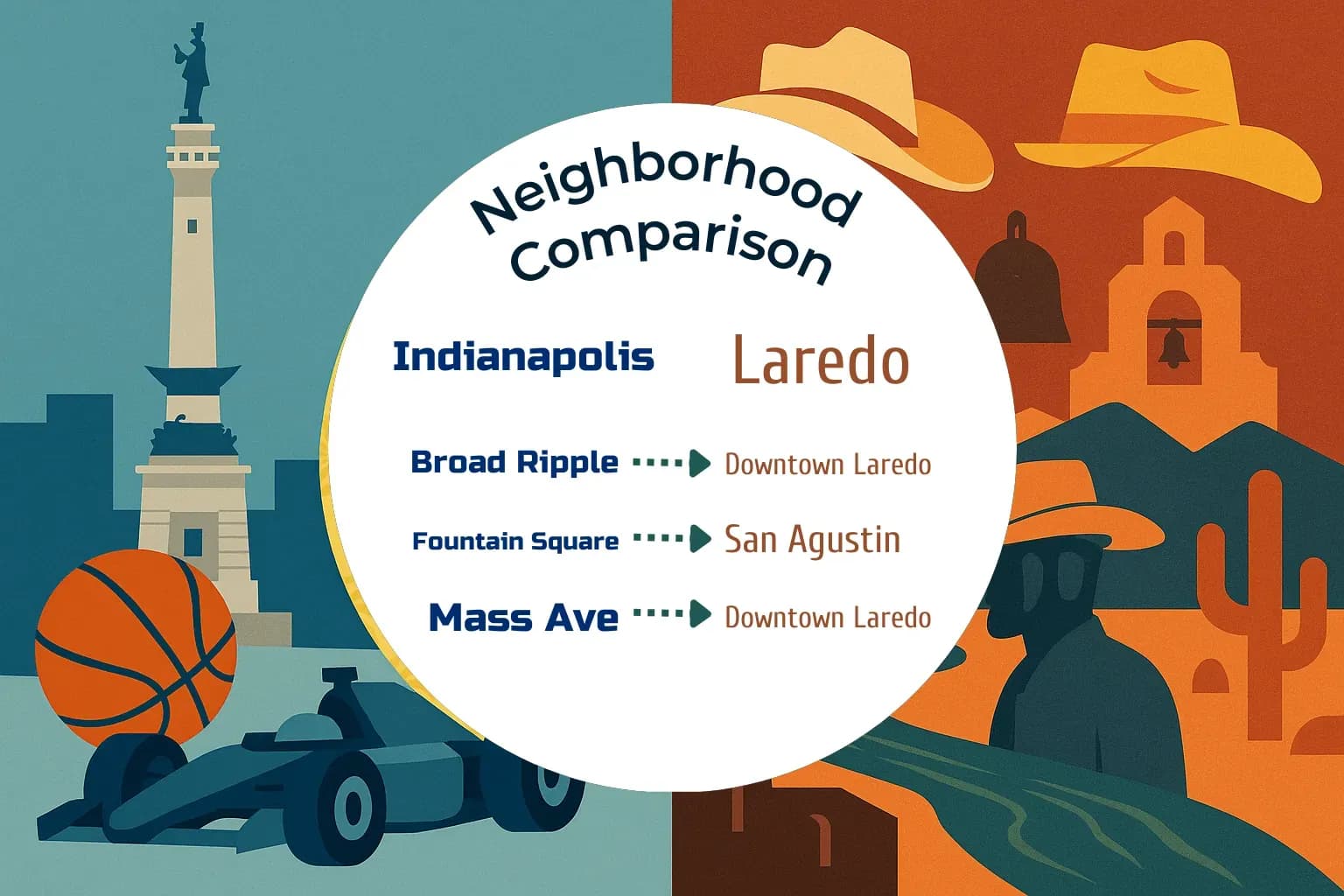 Indianapolis vs Laredo Neighborhood Comparison