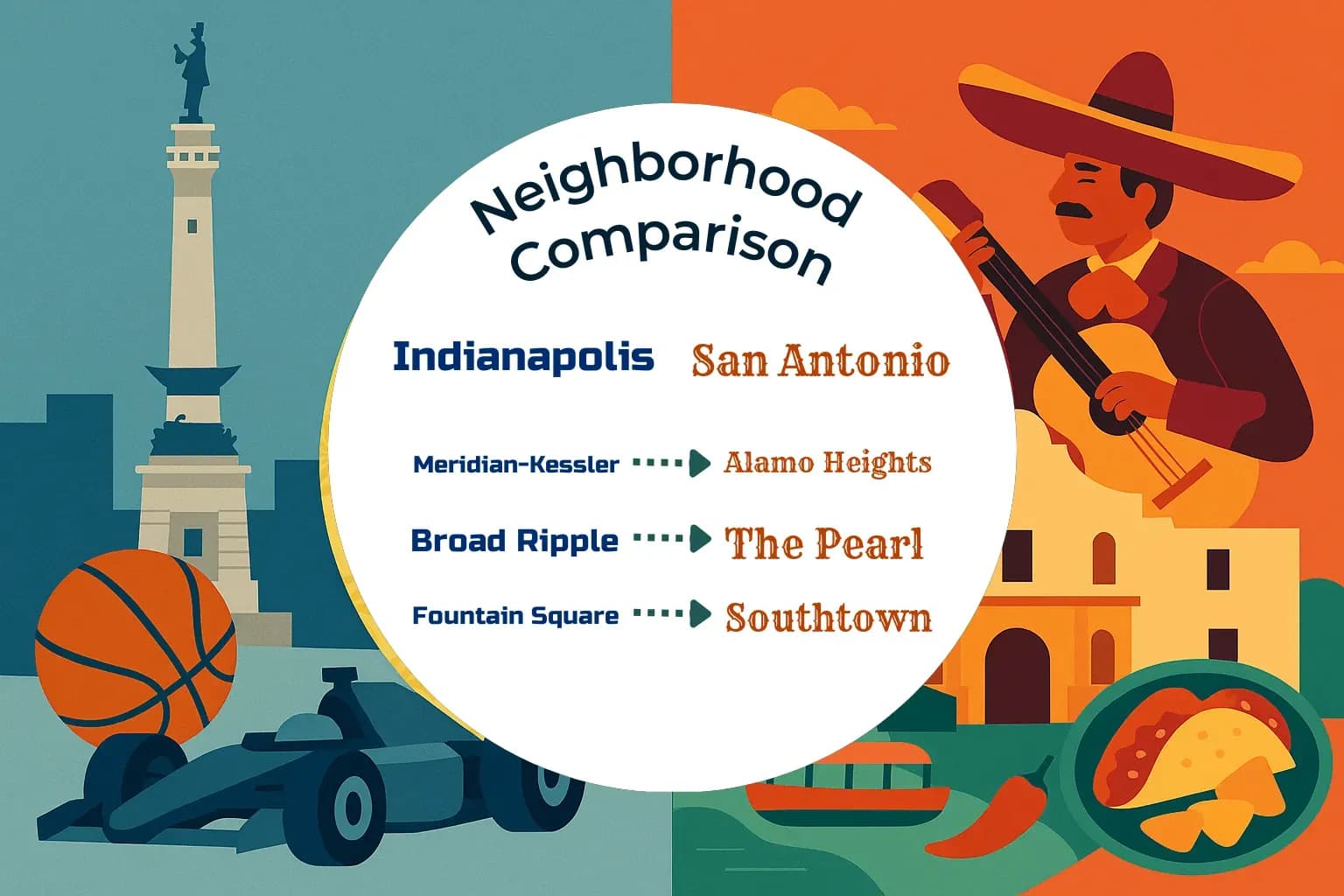 Indianapolis vs San Antonio Neighborhood Comparison