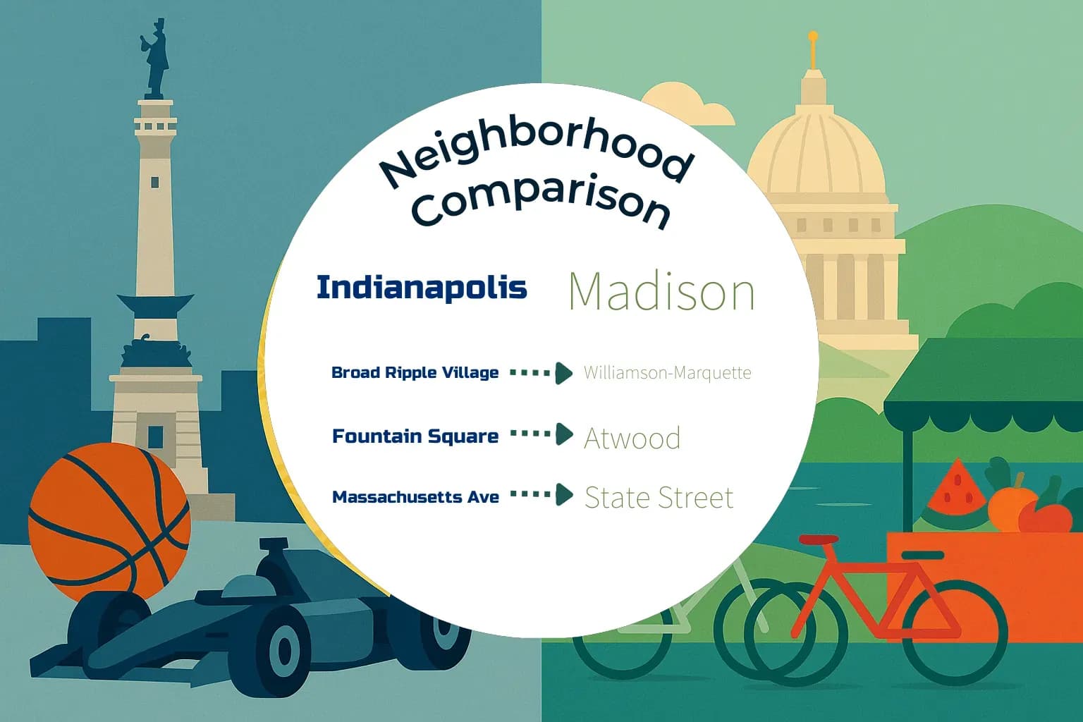 Indianapolis vs Madison Neighborhood Comparison