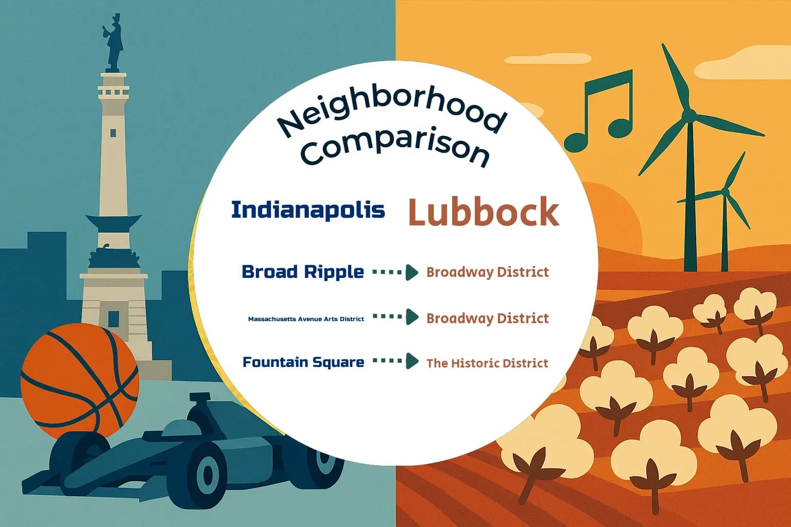Indianapolis vs Lubbock Neighborhood Comparison