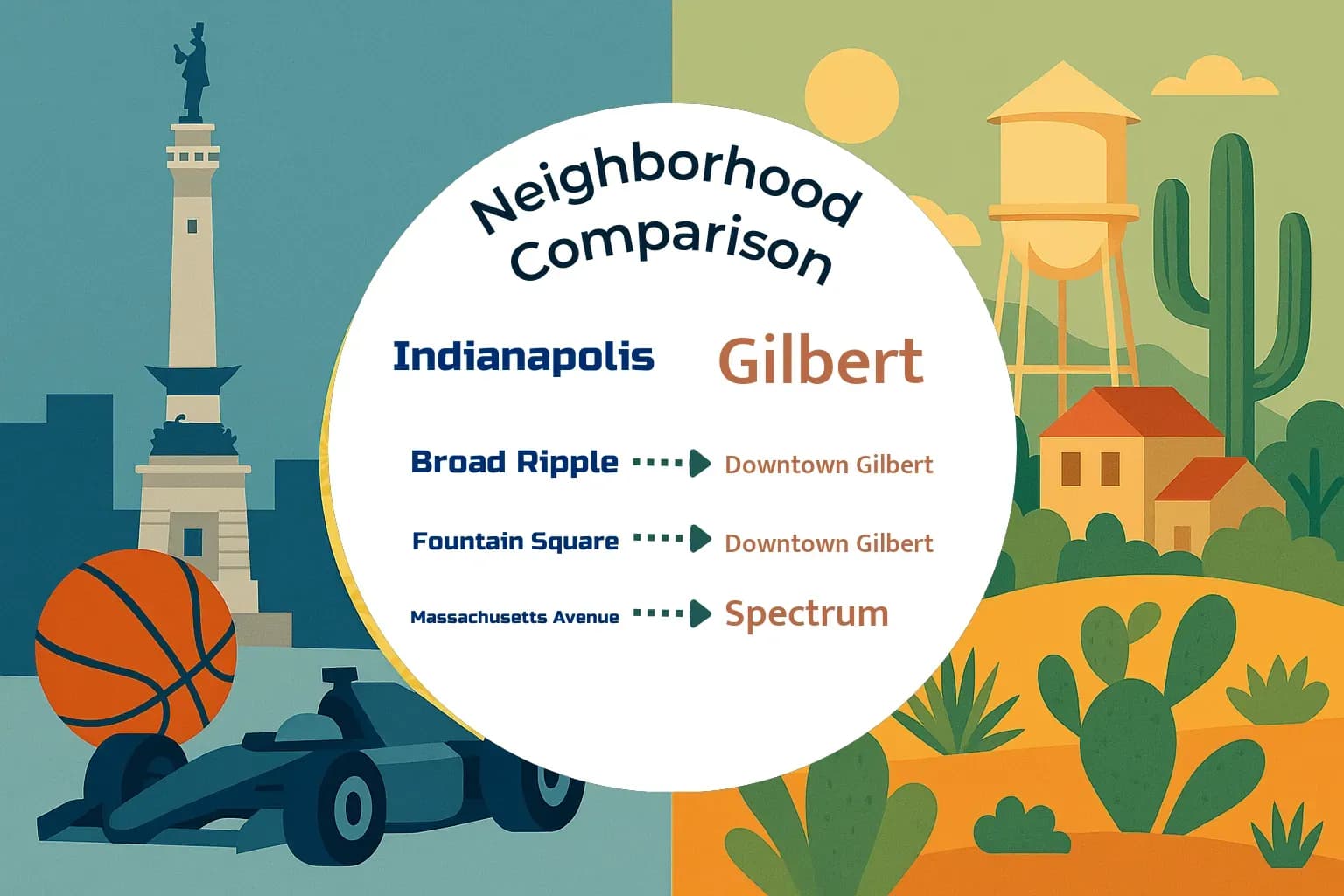 Indianapolis vs Gilbert Neighborhood Comparison