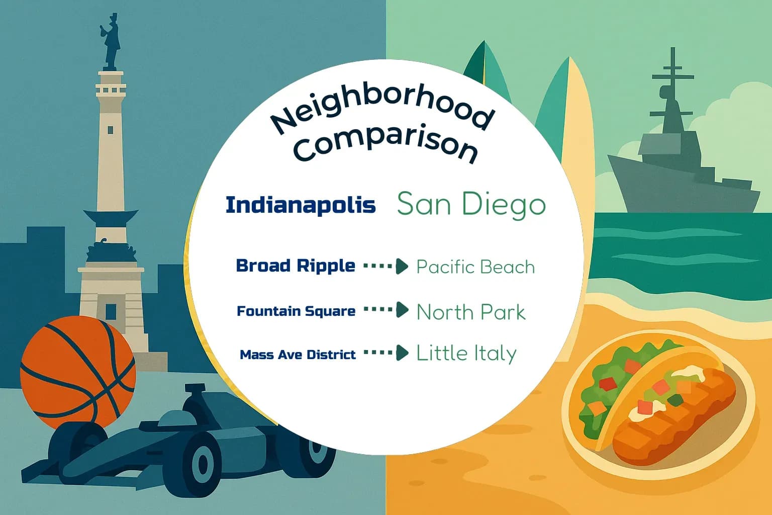 Indianapolis vs San Diego Neighborhood Comparison