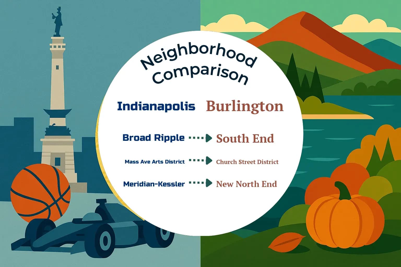 Indianapolis vs Burlington Neighborhood Comparison