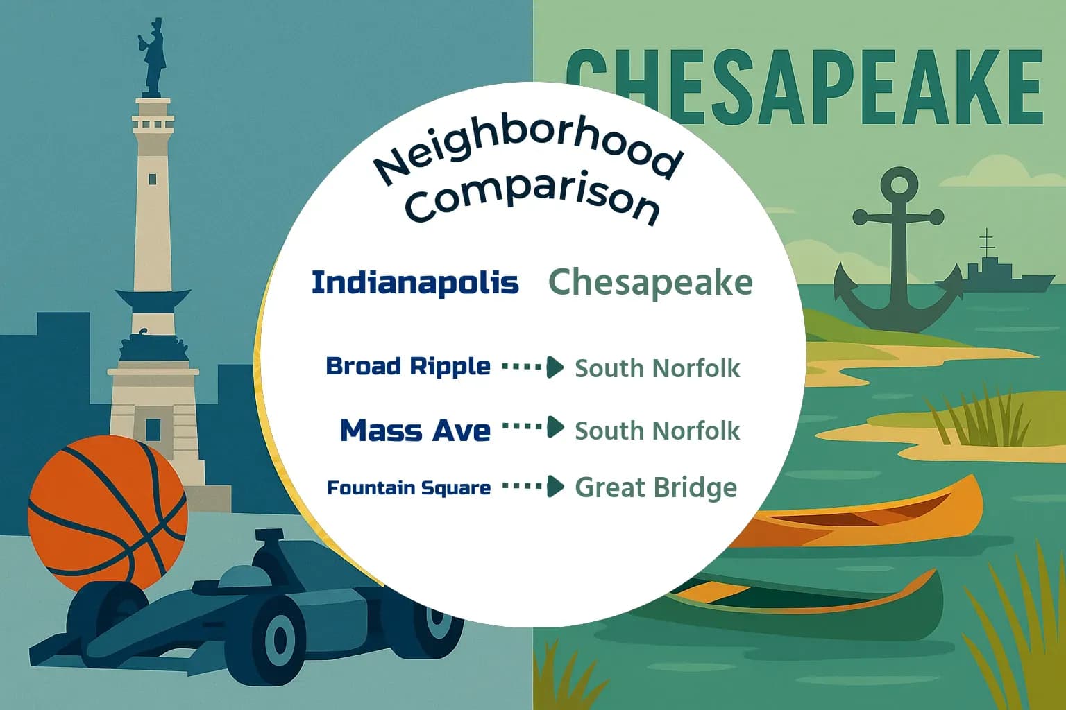 Indianapolis vs Chesapeake Neighborhood Comparison