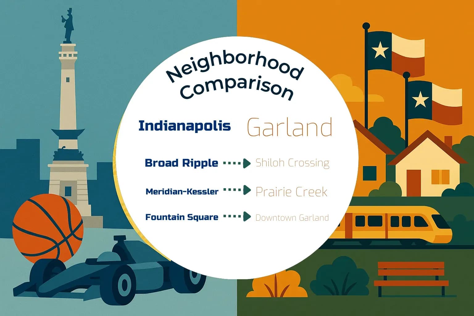 Indianapolis vs Garland Neighborhood Comparison