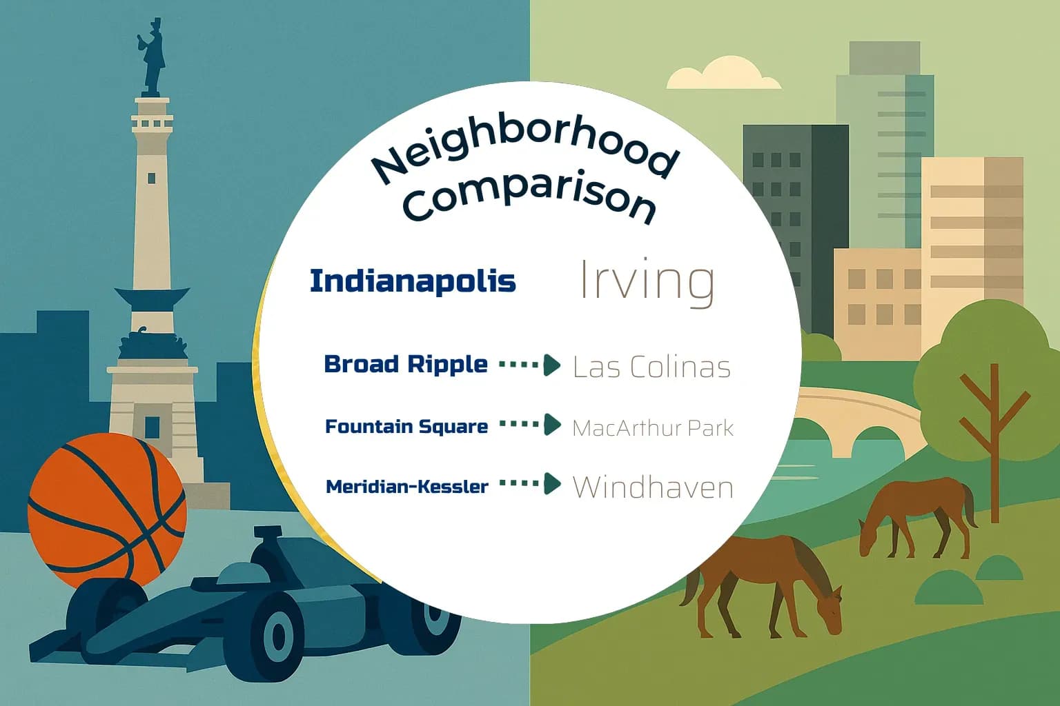 Indianapolis vs Irving Neighborhood Comparison
