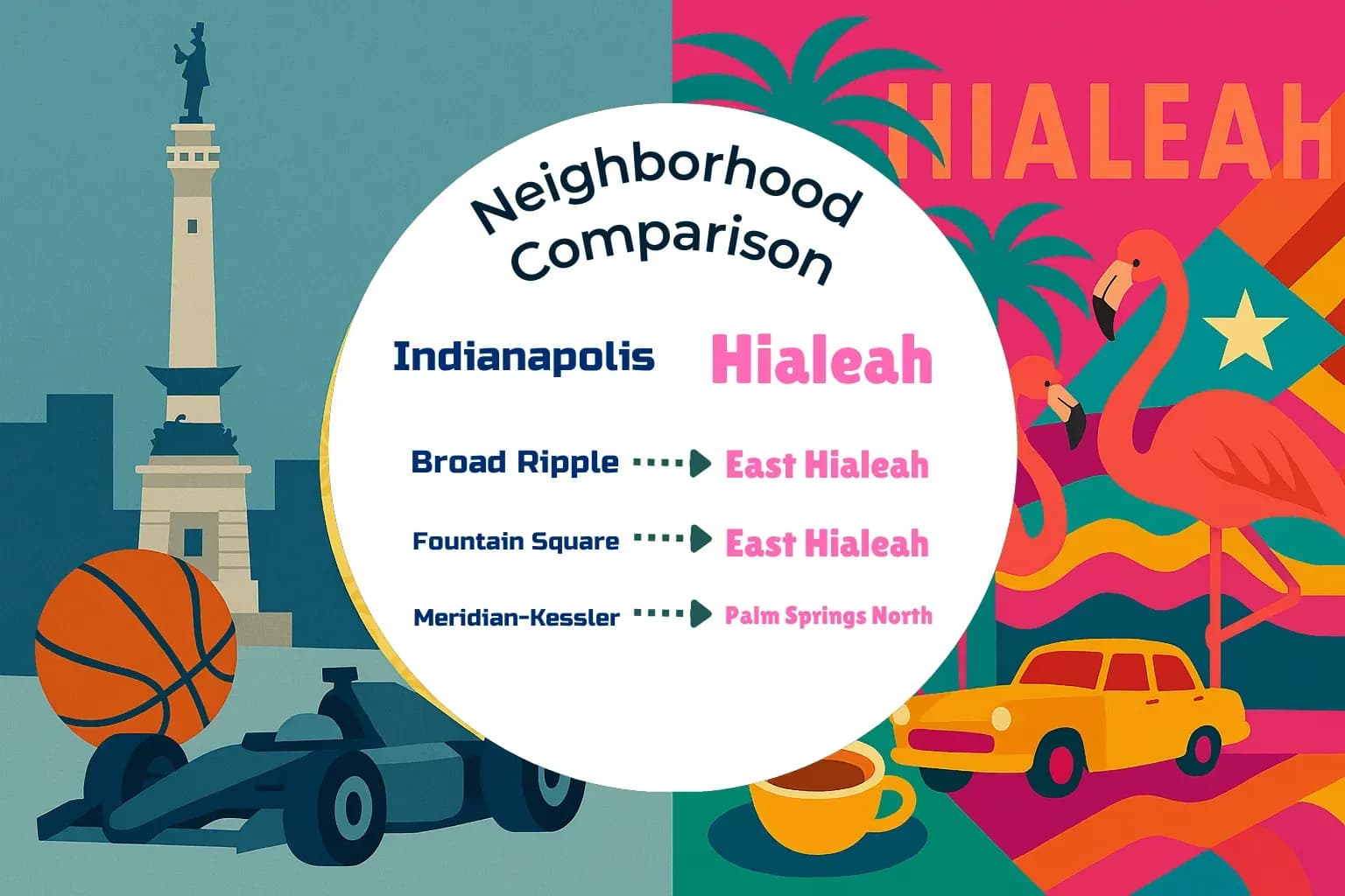 Indianapolis vs Hialeah Neighborhood Comparison