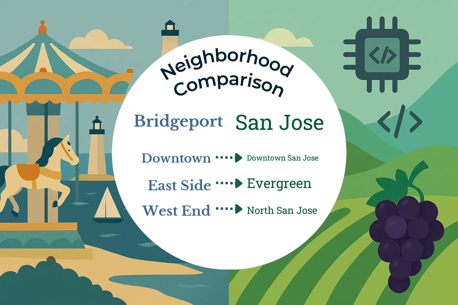 Bridgeport vs San Jose Neighborhood Comparison