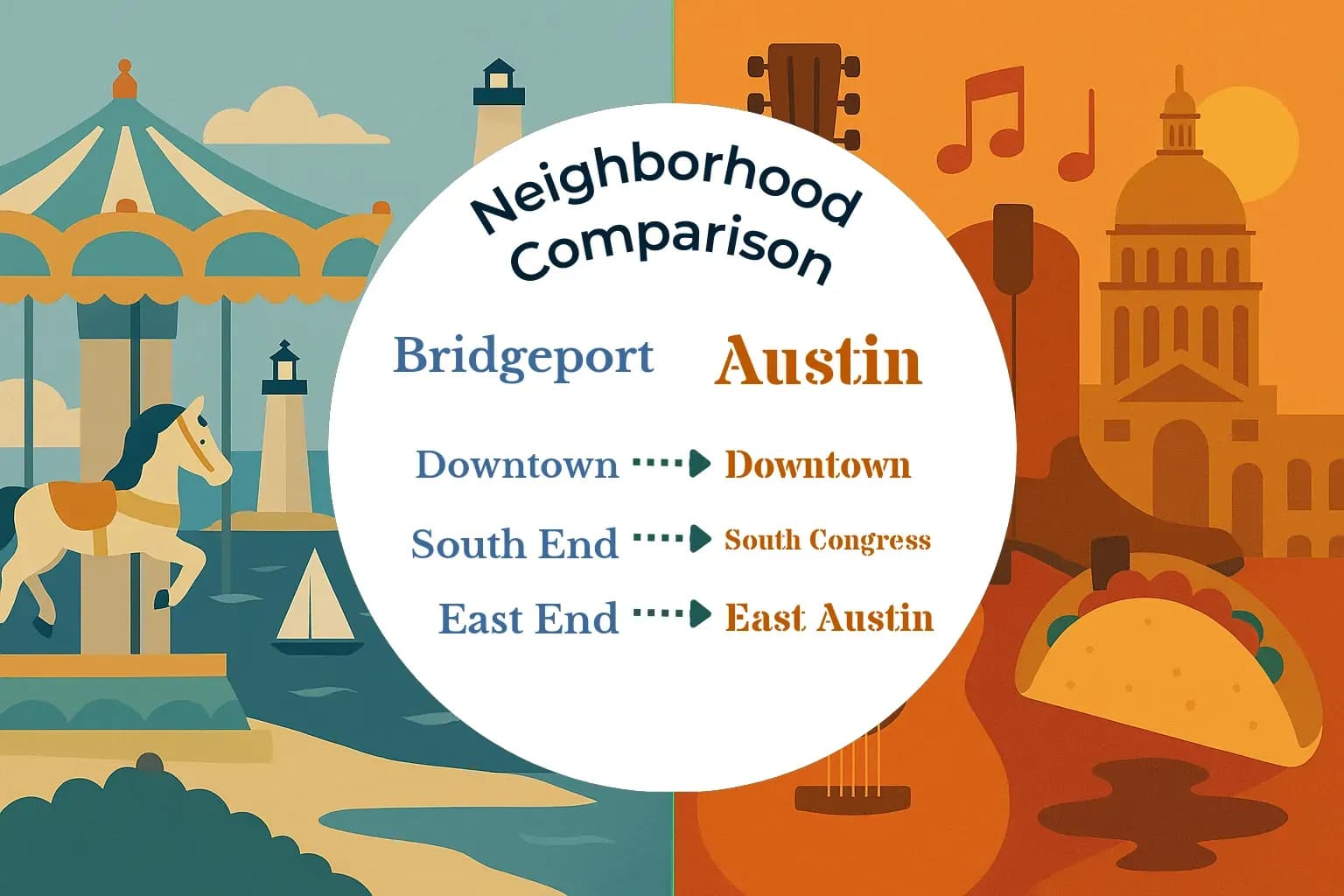 Bridgeport vs Austin Neighborhood Comparison