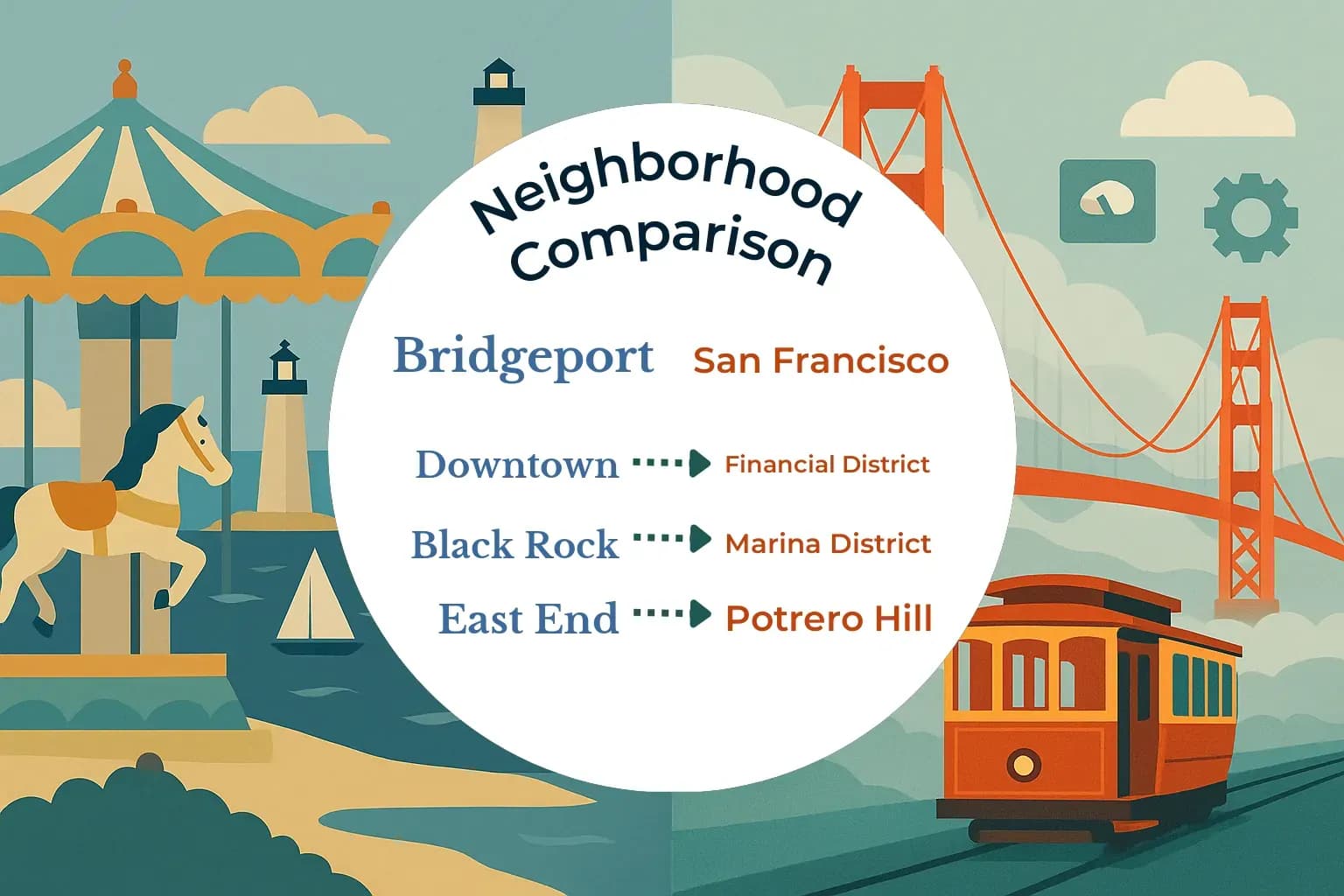 Bridgeport vs San Francisco Neighborhood Comparison