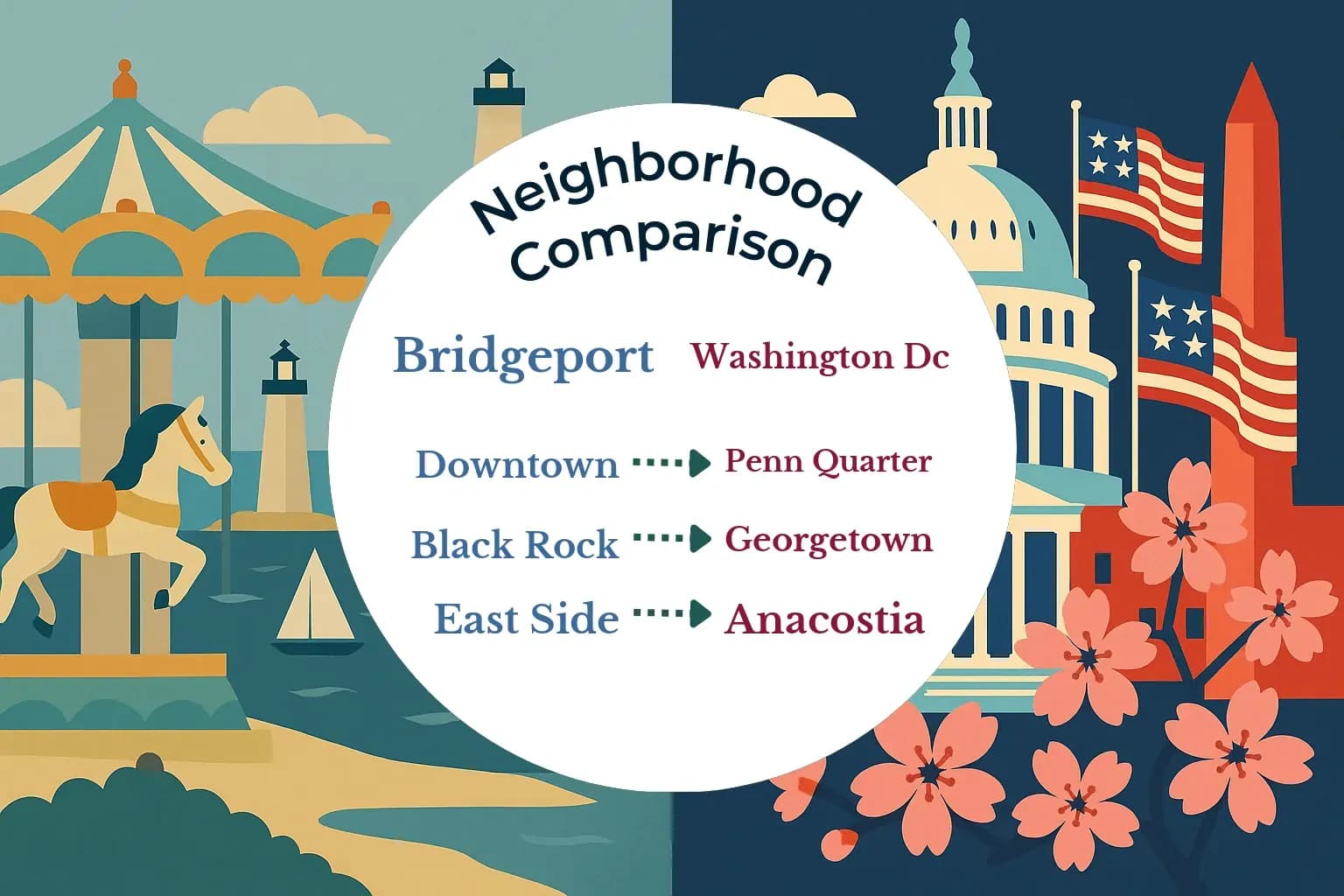 Bridgeport vs Washington DC Neighborhood Comparison