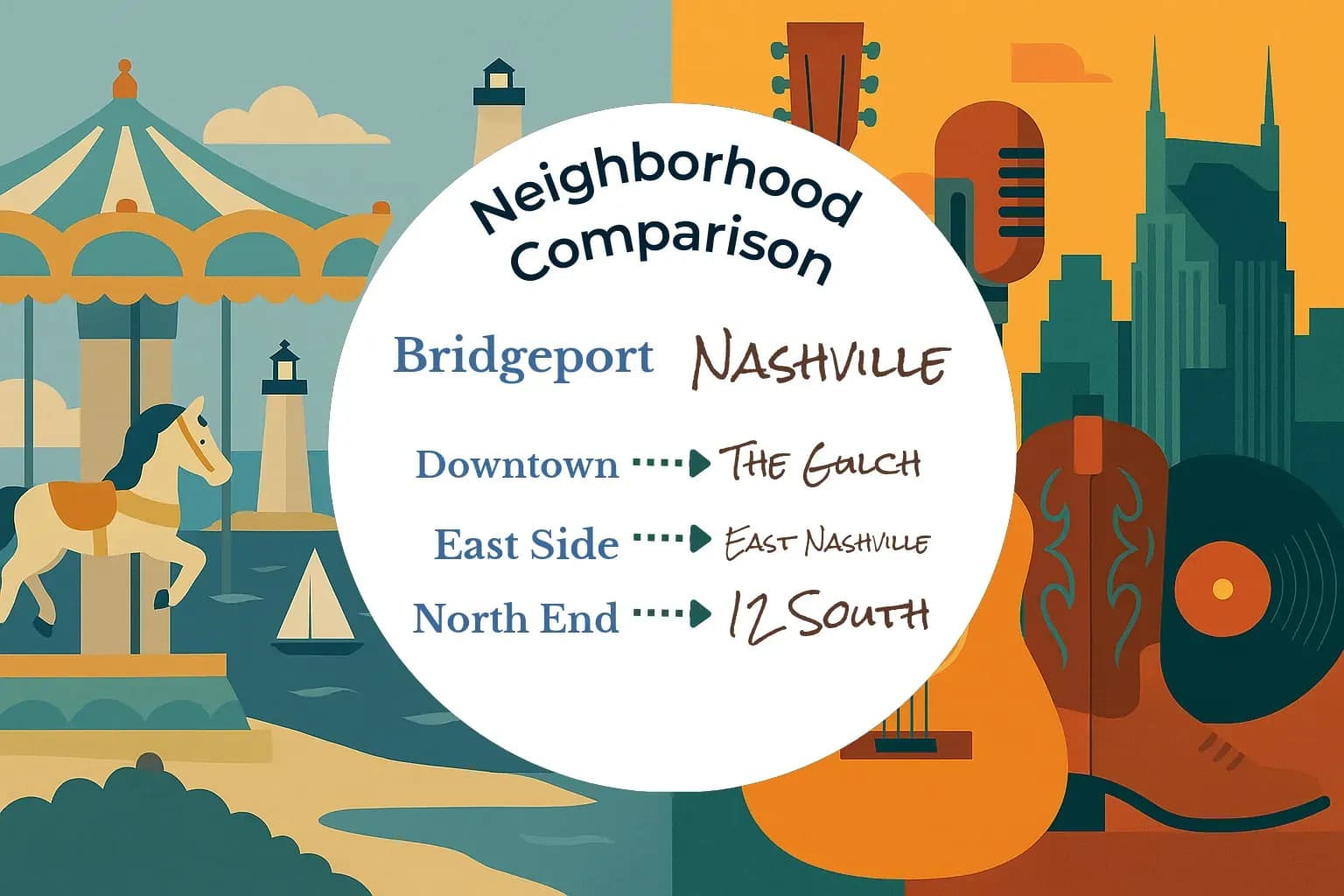 Bridgeport vs Nashville Neighborhood Comparison